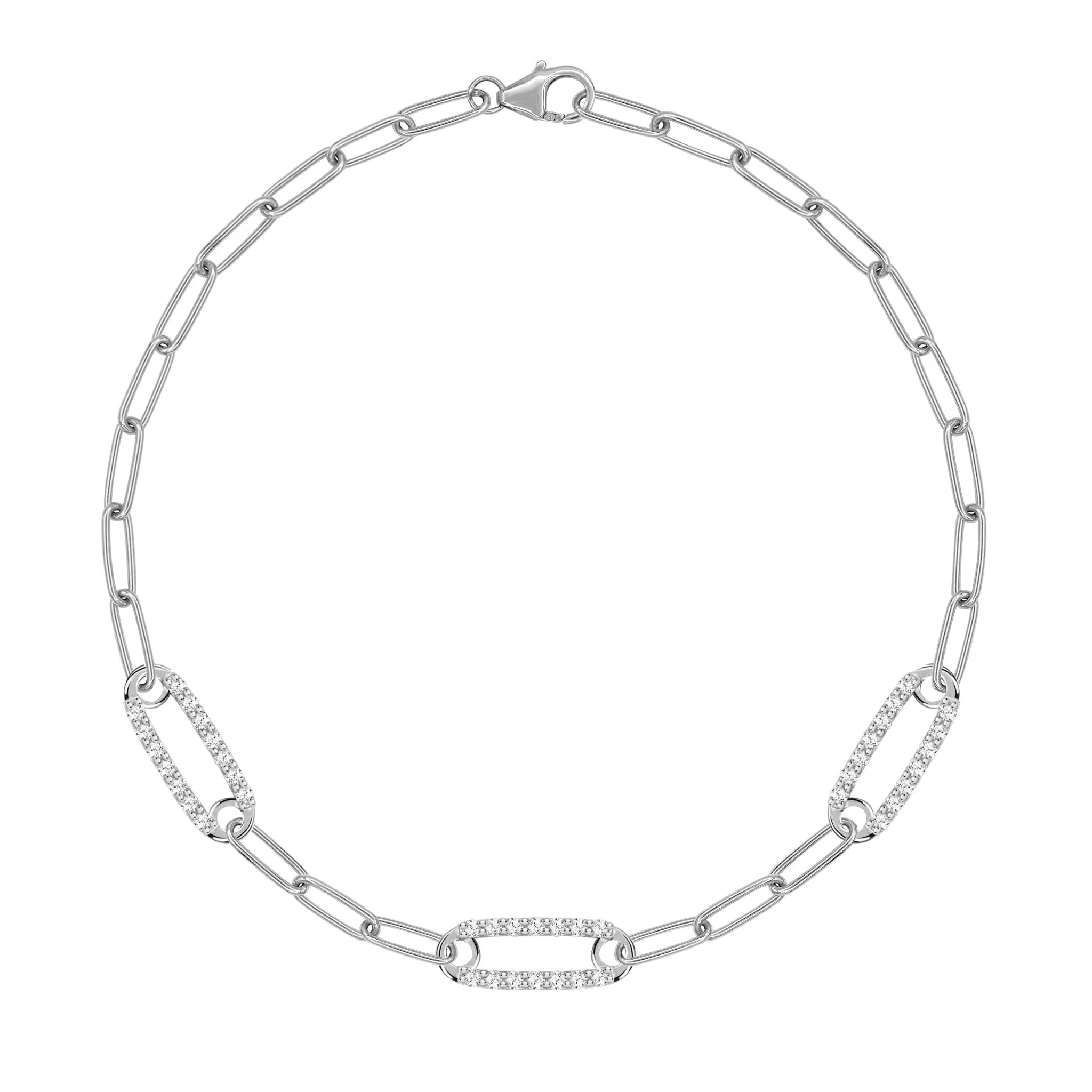 Adelaide 3 Pavé Birthstone Link Bracelet in 14k Gold - Image 8