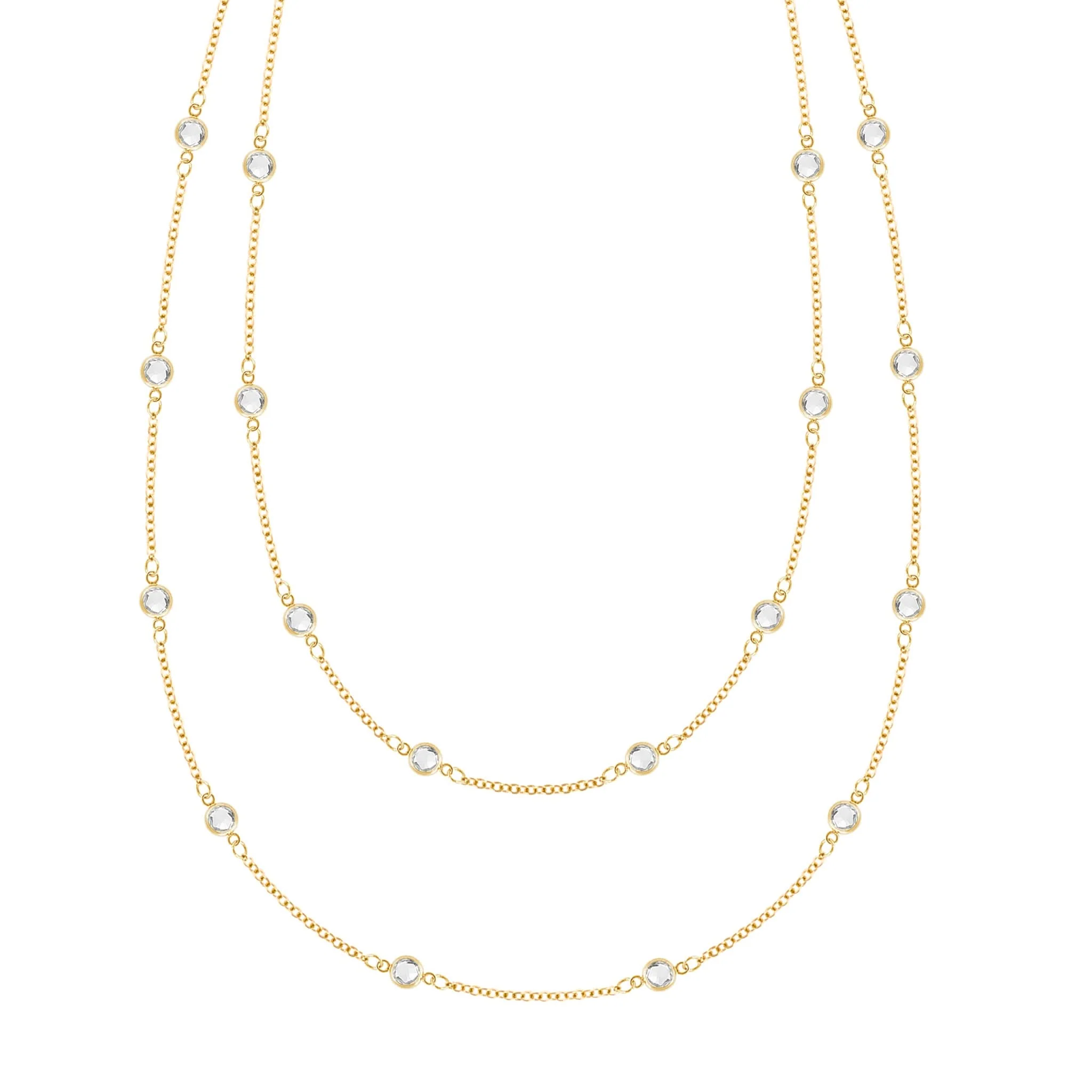 Bayberry Birthstone Long Necklace in 14k Gold