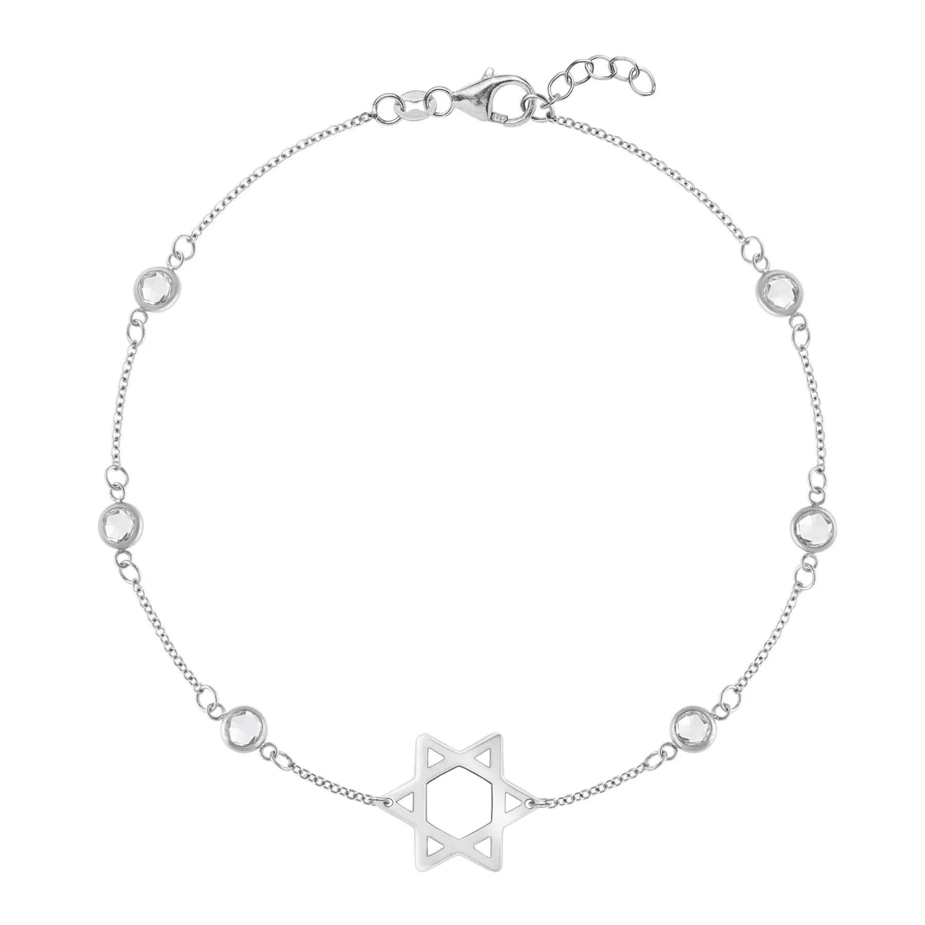 Bayberry Birthstone Star of David Bracelet in 14k Gold - Image 5