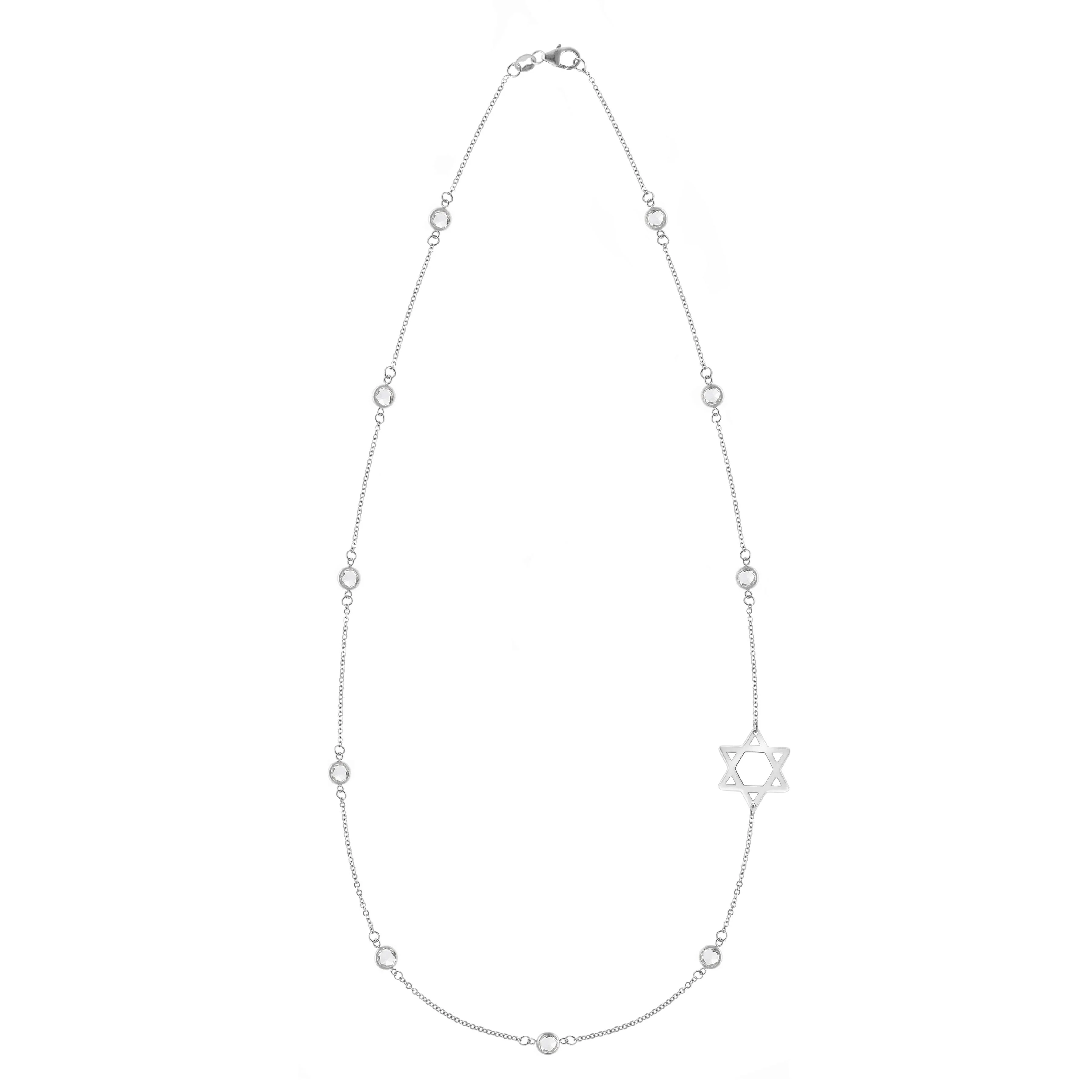 Bayberry Birthstone Star of David Necklace in 14k Gold - Image 4