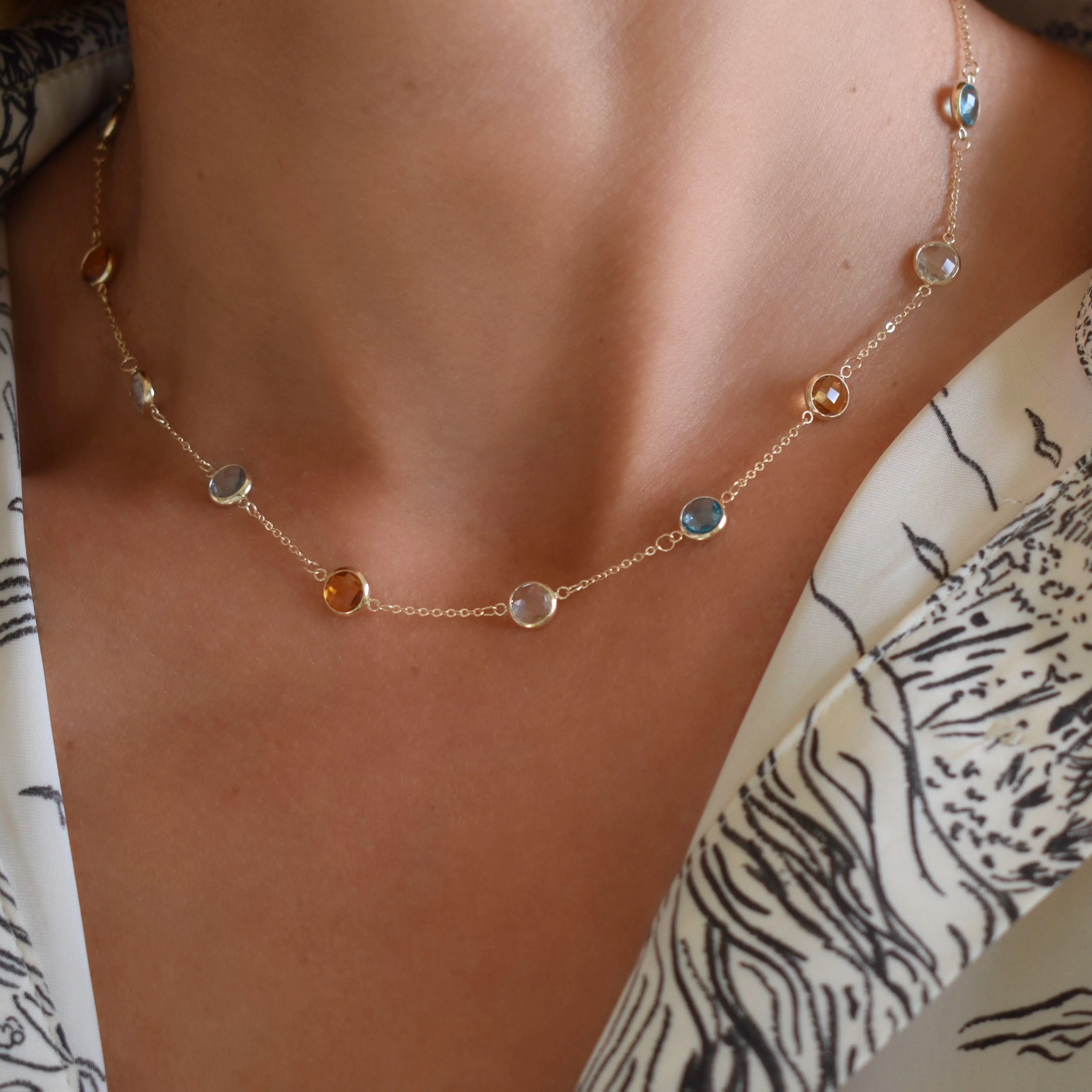 Bayberry Grand 11 Birthstone Necklace in 14k Gold - Image 3