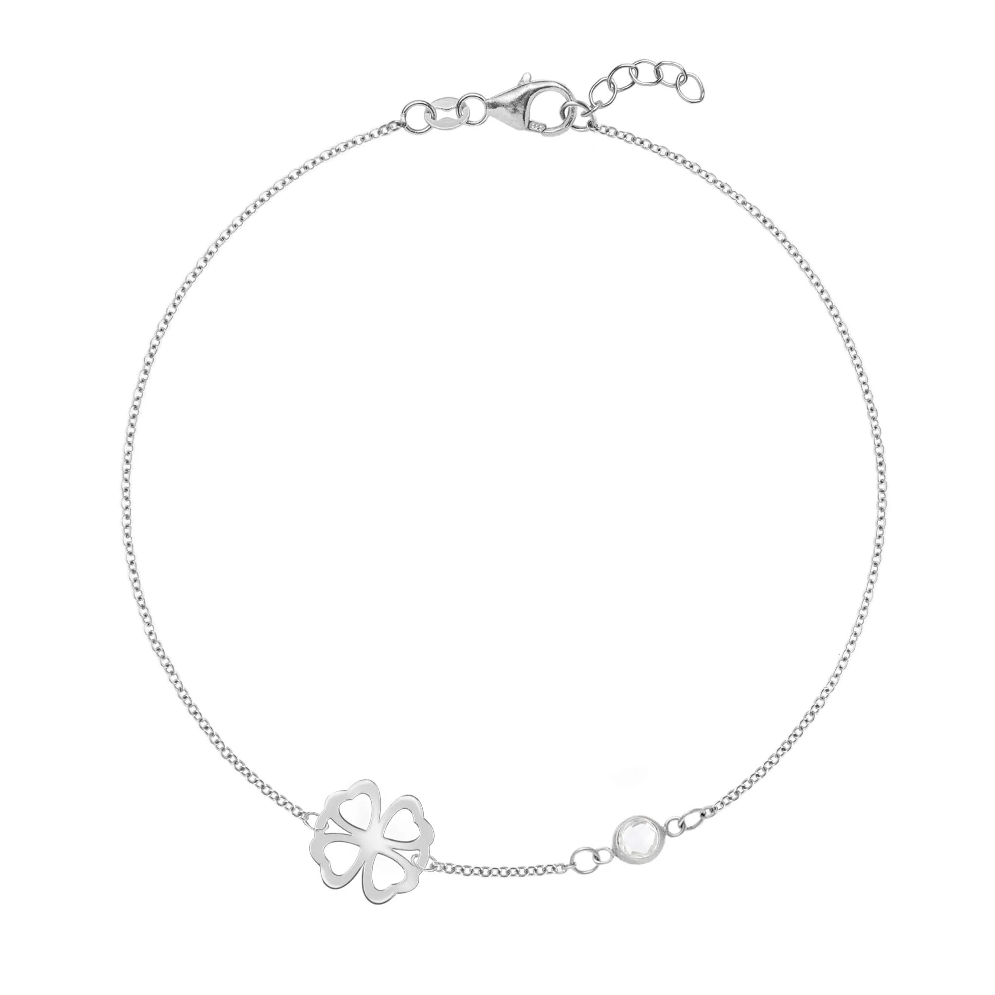 Clover & Petite 1 Birthstone Bracelet in 14k Gold - Image 5