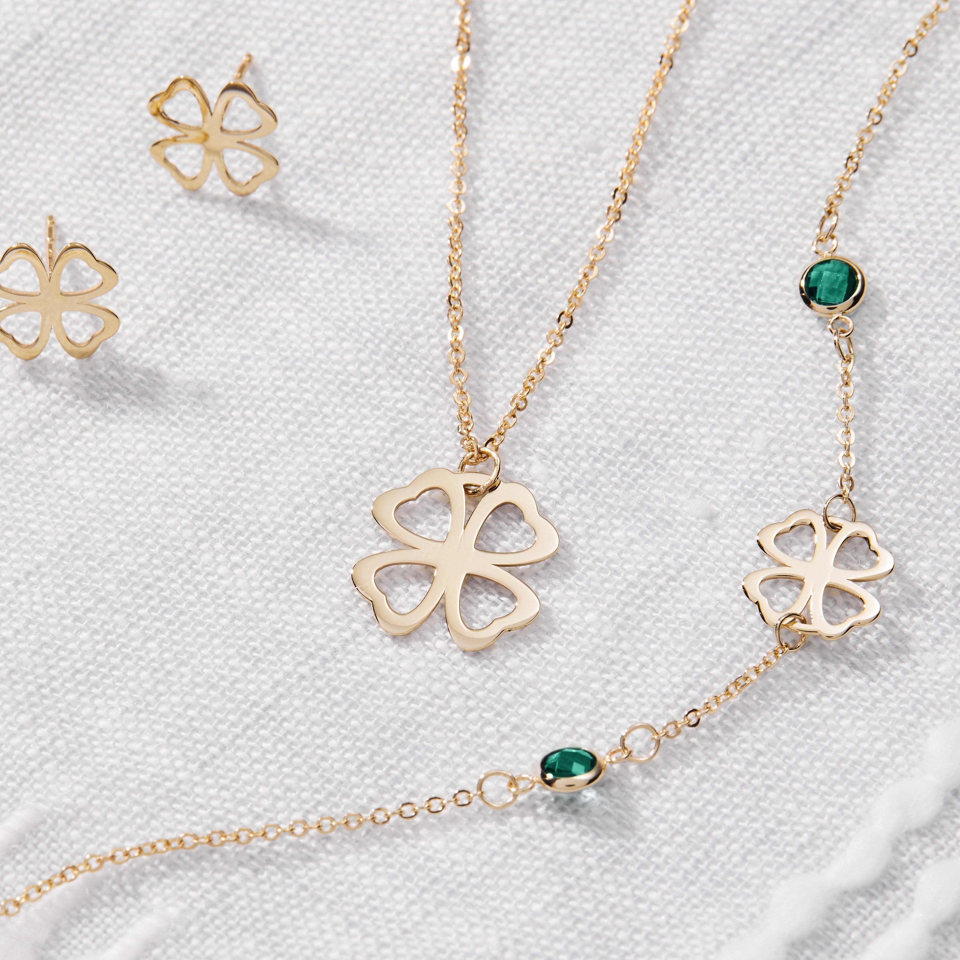 Clover & Petite 2 Birthstone Bracelet in 14k Gold - Image 7