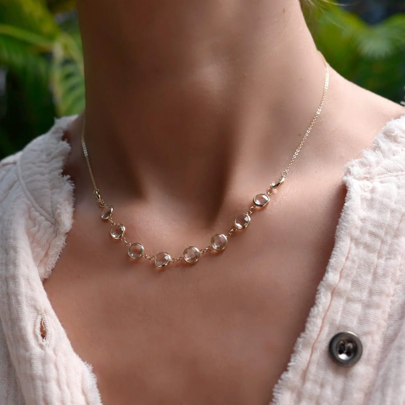 Grand 10 Connected Birthstone Necklace in 14k Gold - Image 3