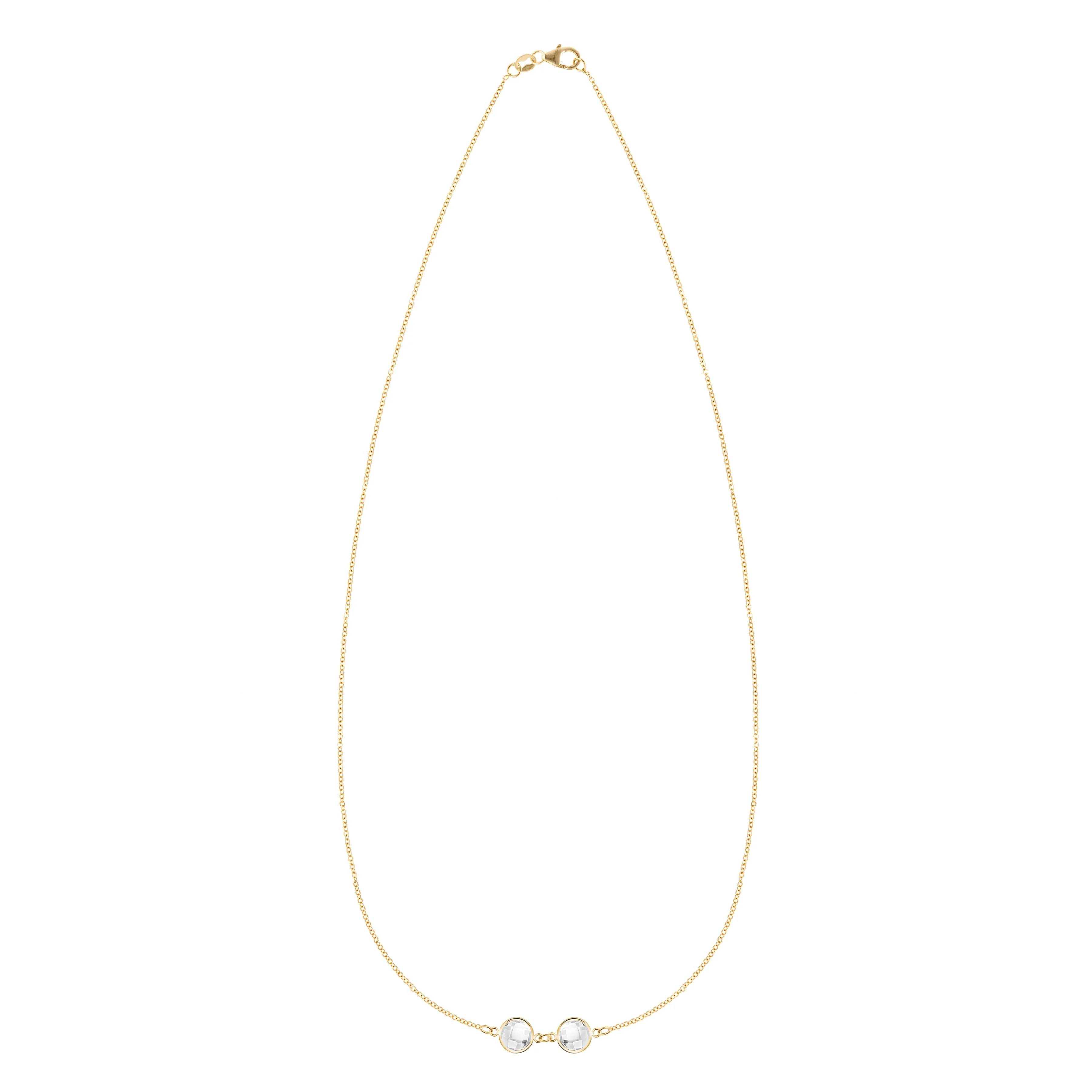 Grand 2 Connected Birthstone Necklace in 14k Gold - Image 4