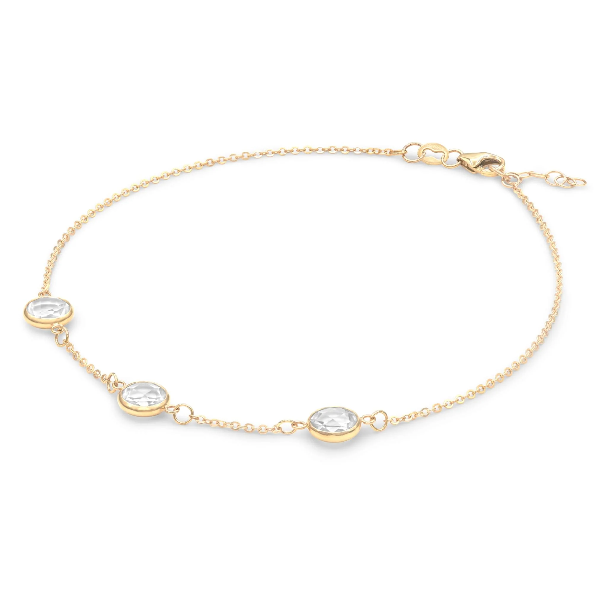 Grand 3 Birthstone Bracelet in 14k Gold - Image 4