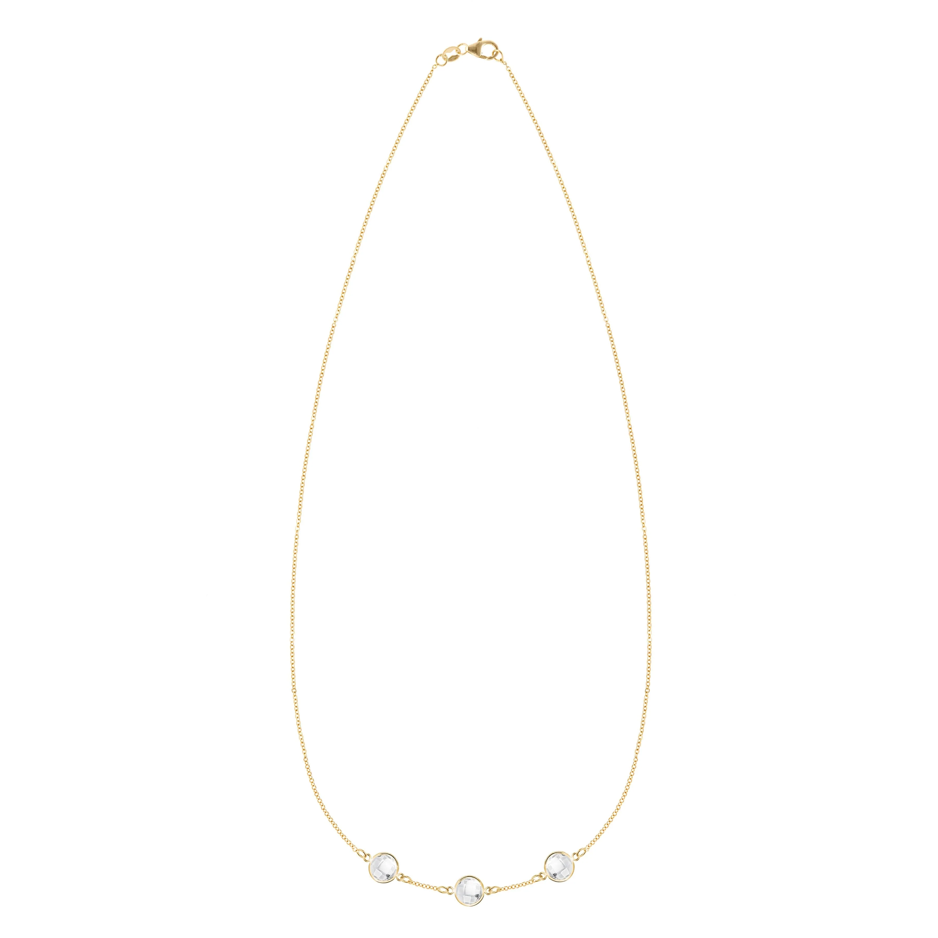 Grand 3 Birthstone Necklace in 14k Gold - Image 4