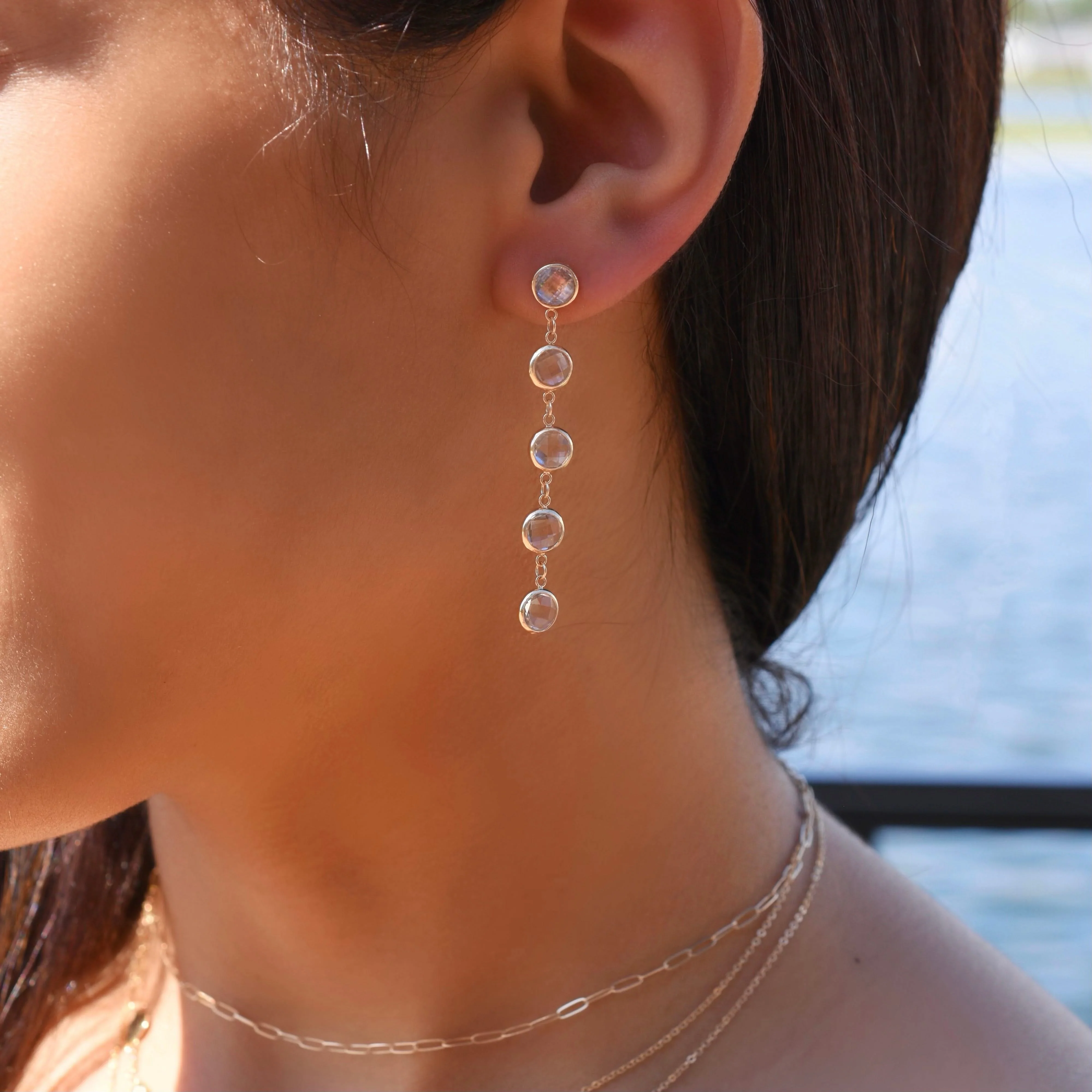 Grand 5 Birthstone Earrings in 14k Gold - Image 6