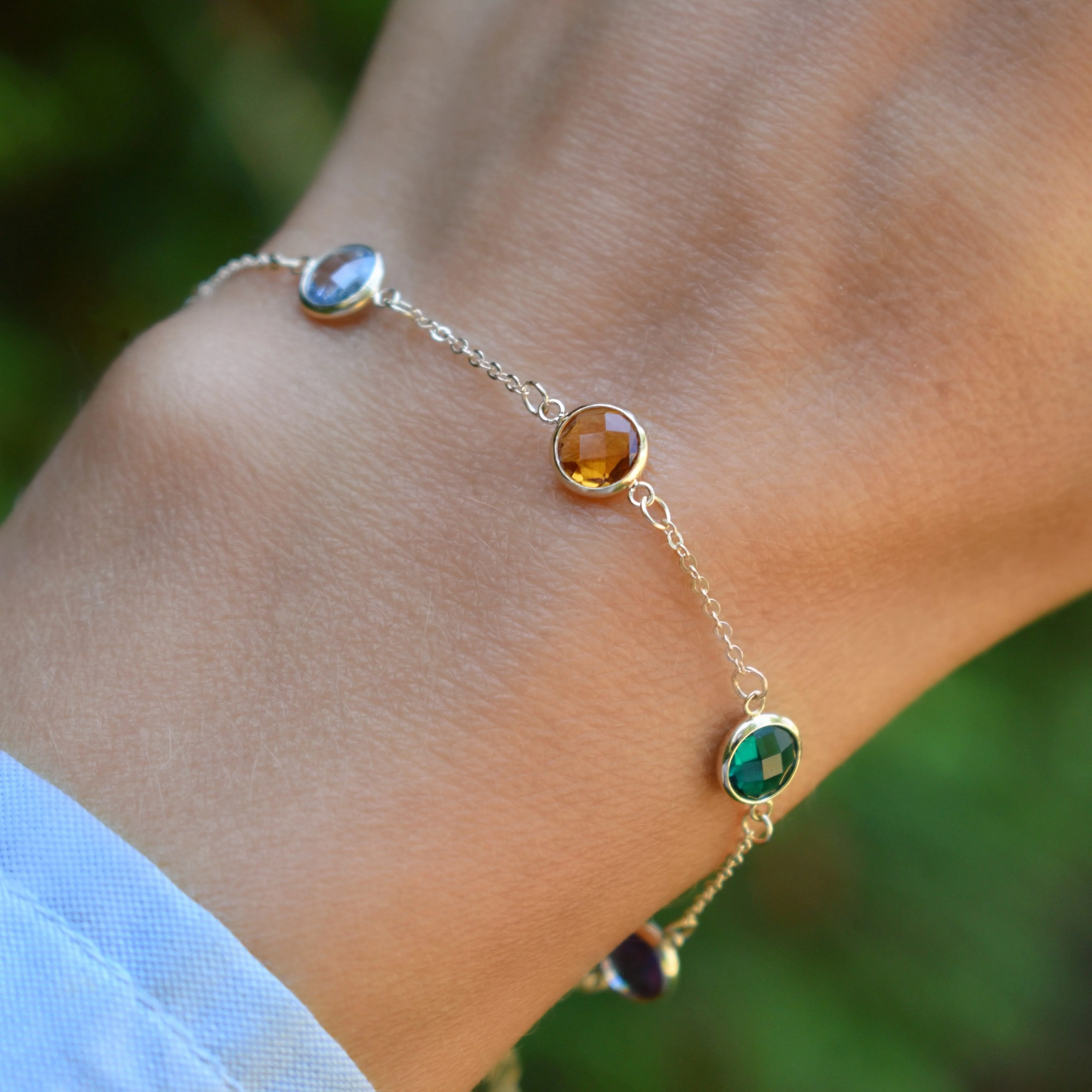 Grand 6 Birthstone Bracelet in 14k Gold - Image 3