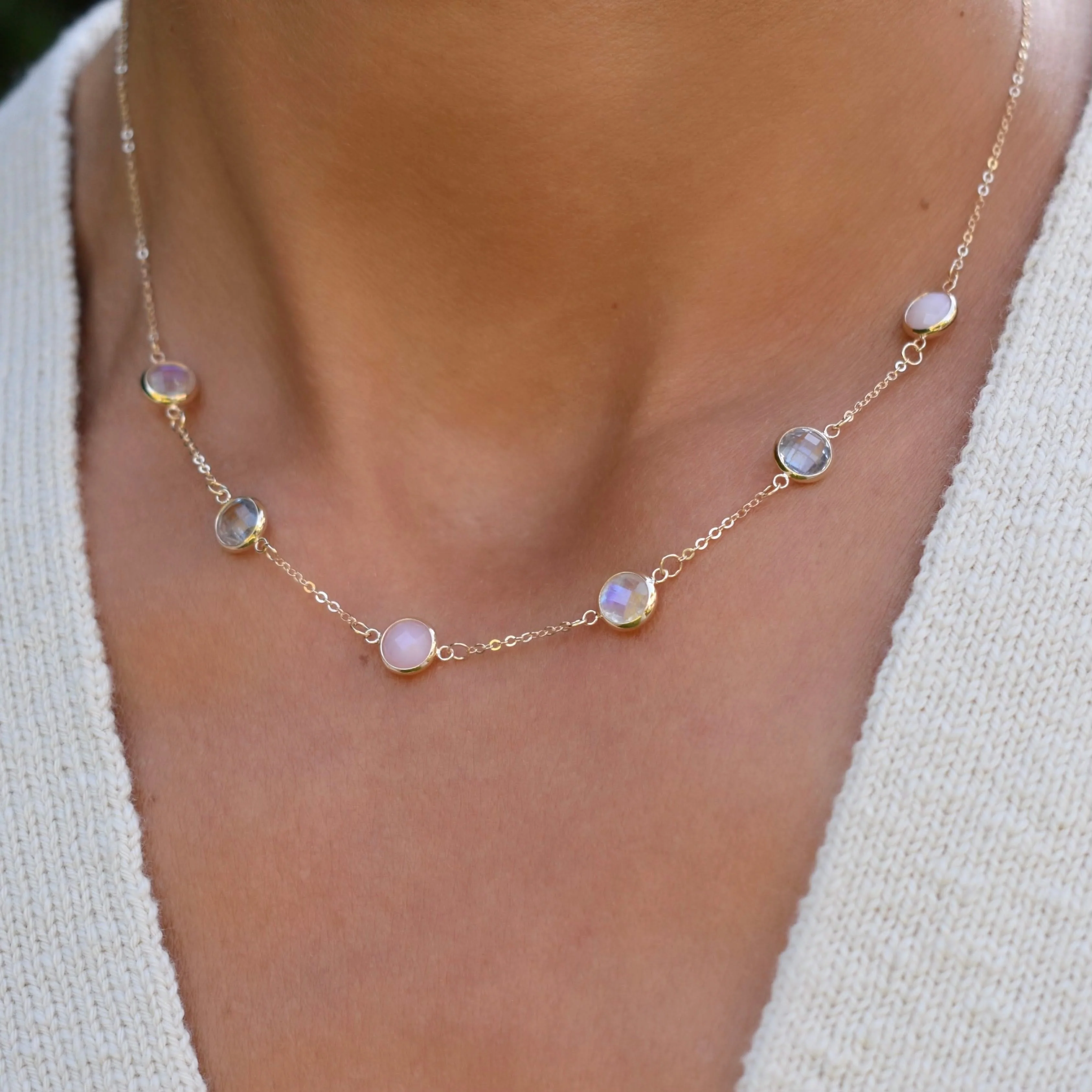 Grand 6 Birthstone Necklace in 14k Gold - Image 3