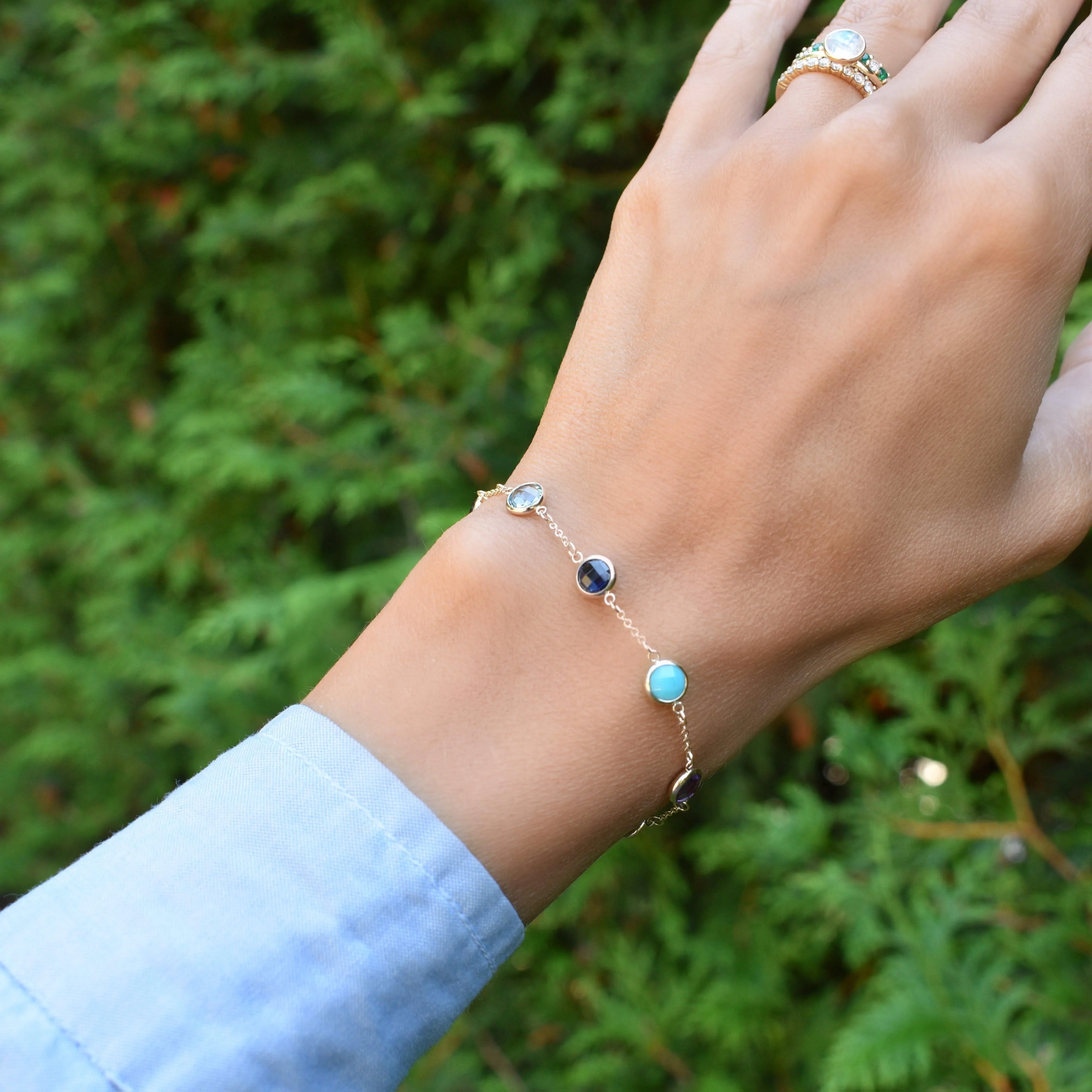 Grand 8 Birthstone Bracelet in 14k Gold - Image 2