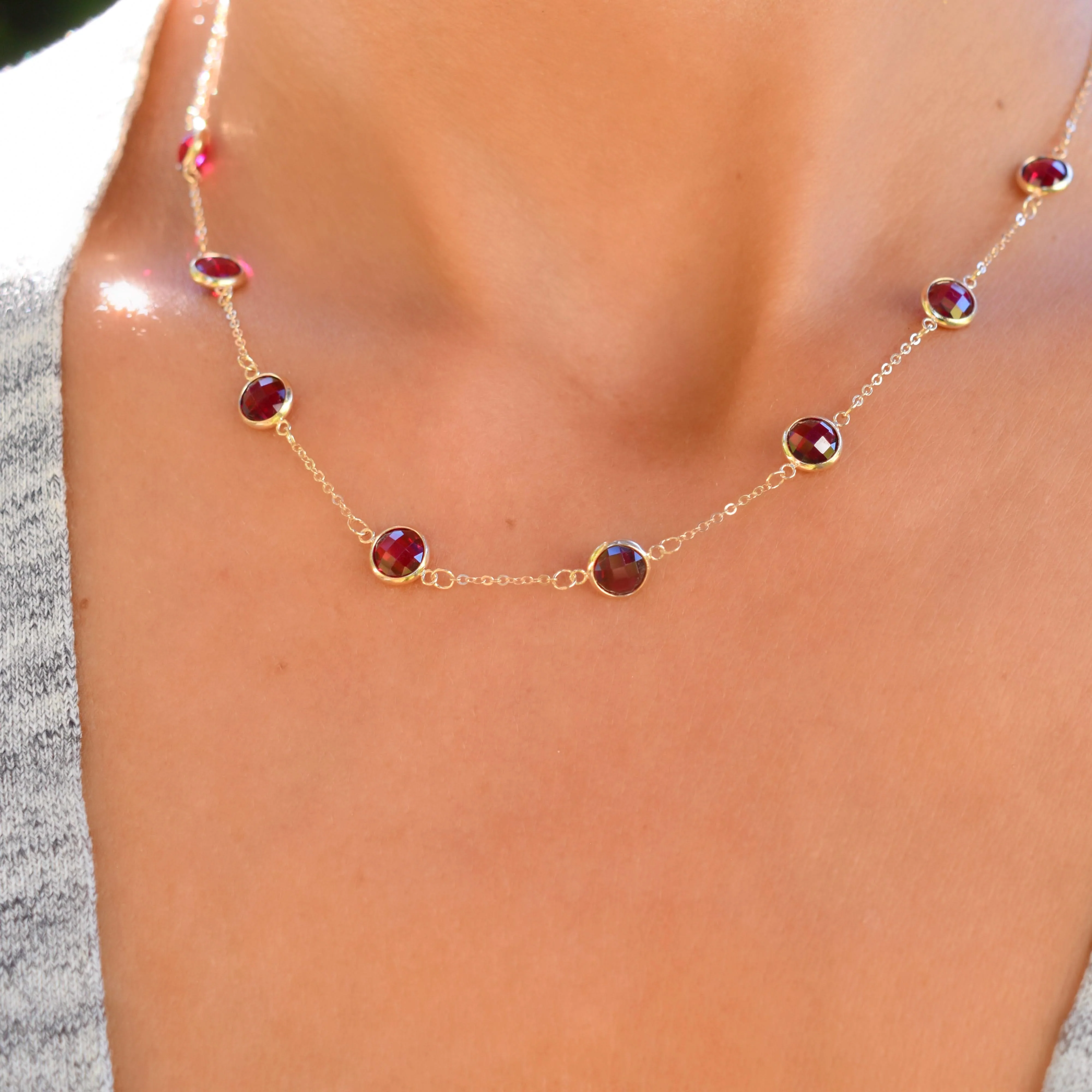 Grand 8 Birthstone Necklace in 14k Gold - Image 3