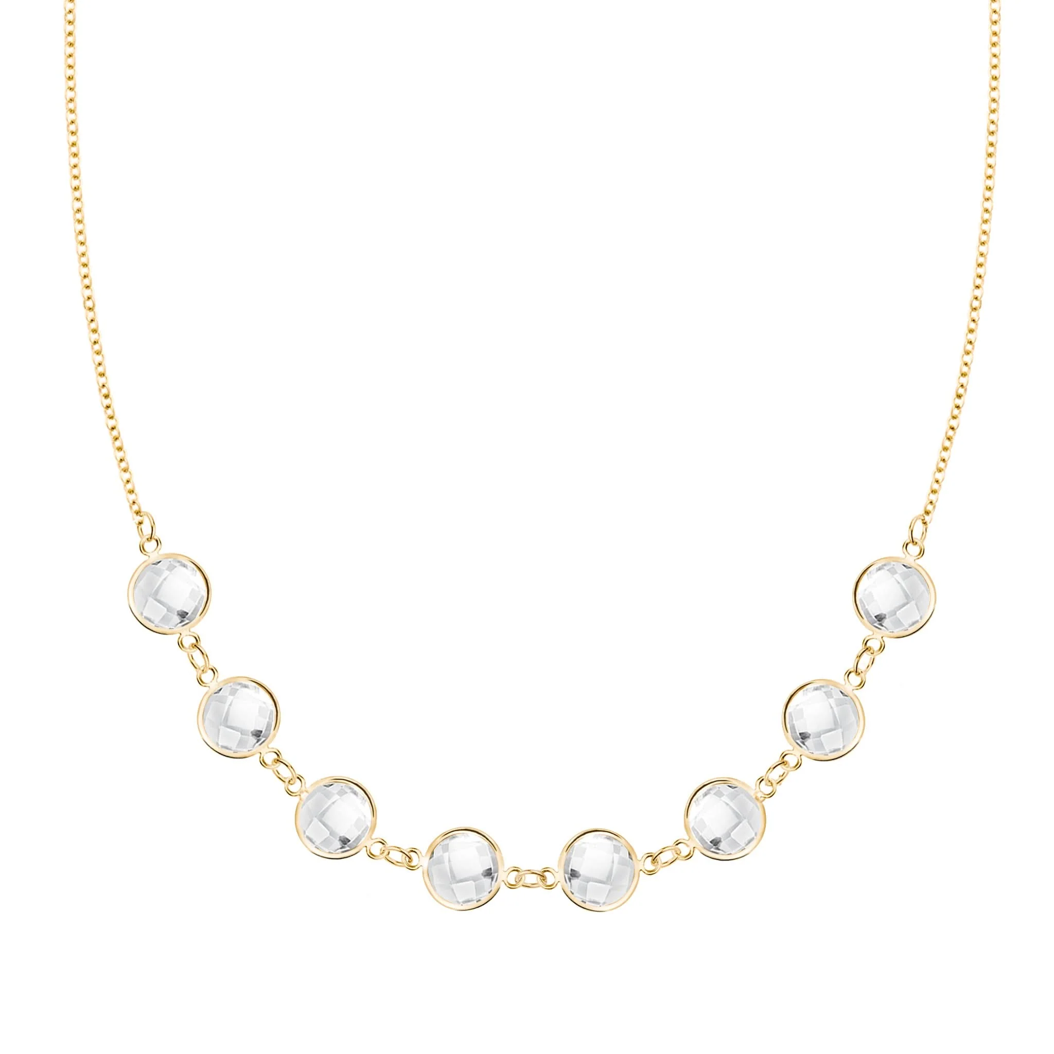 Grand 8 Connected Birthstone Necklace in 14k Gold