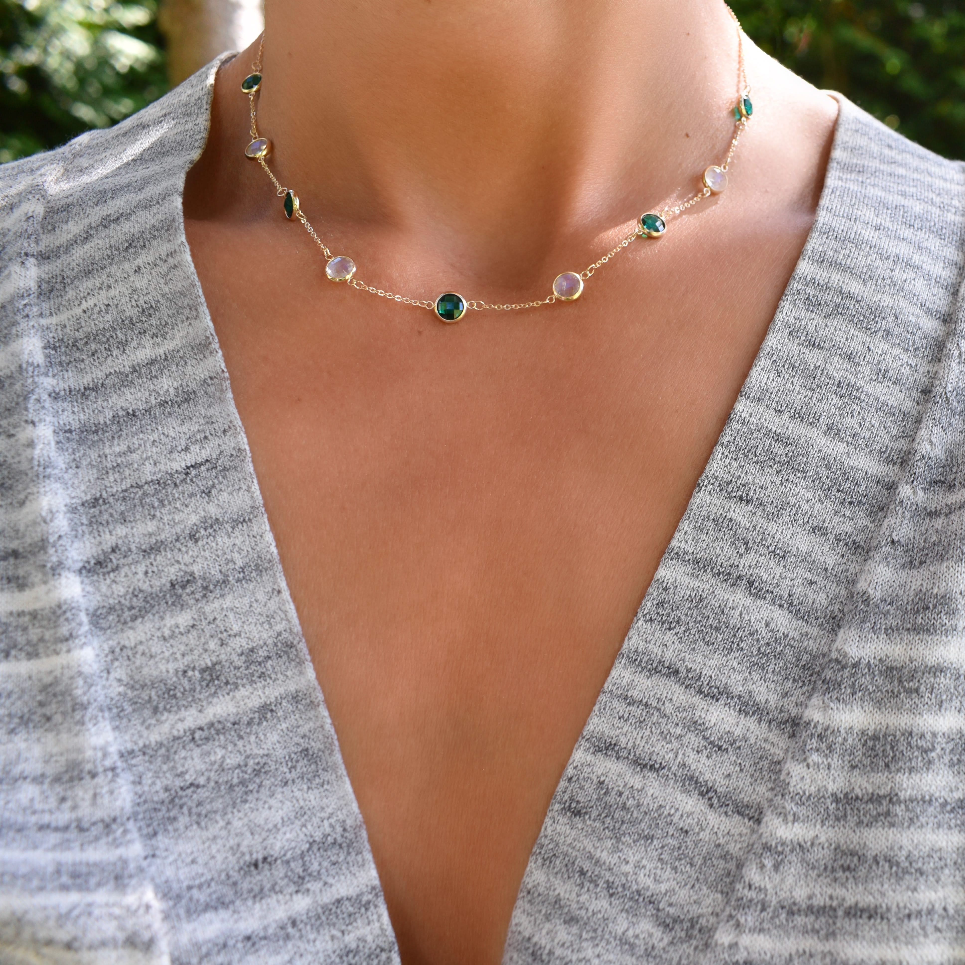 Grand 9 Birthstone Necklace in 14k Gold - Image 2