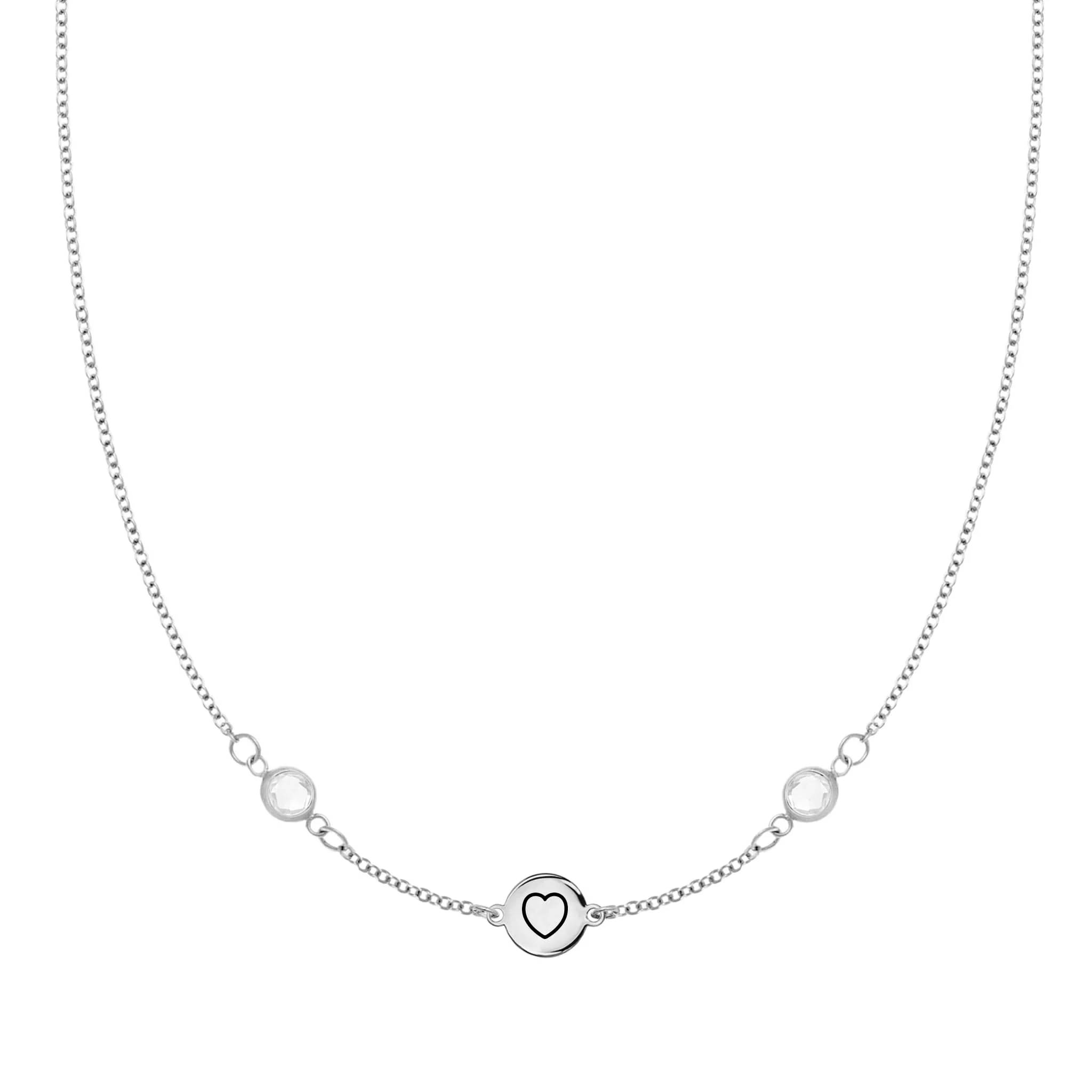 Heart Disc & Petite 2 Birthstone Necklace in 14k Gold (13 Link) - Image 7