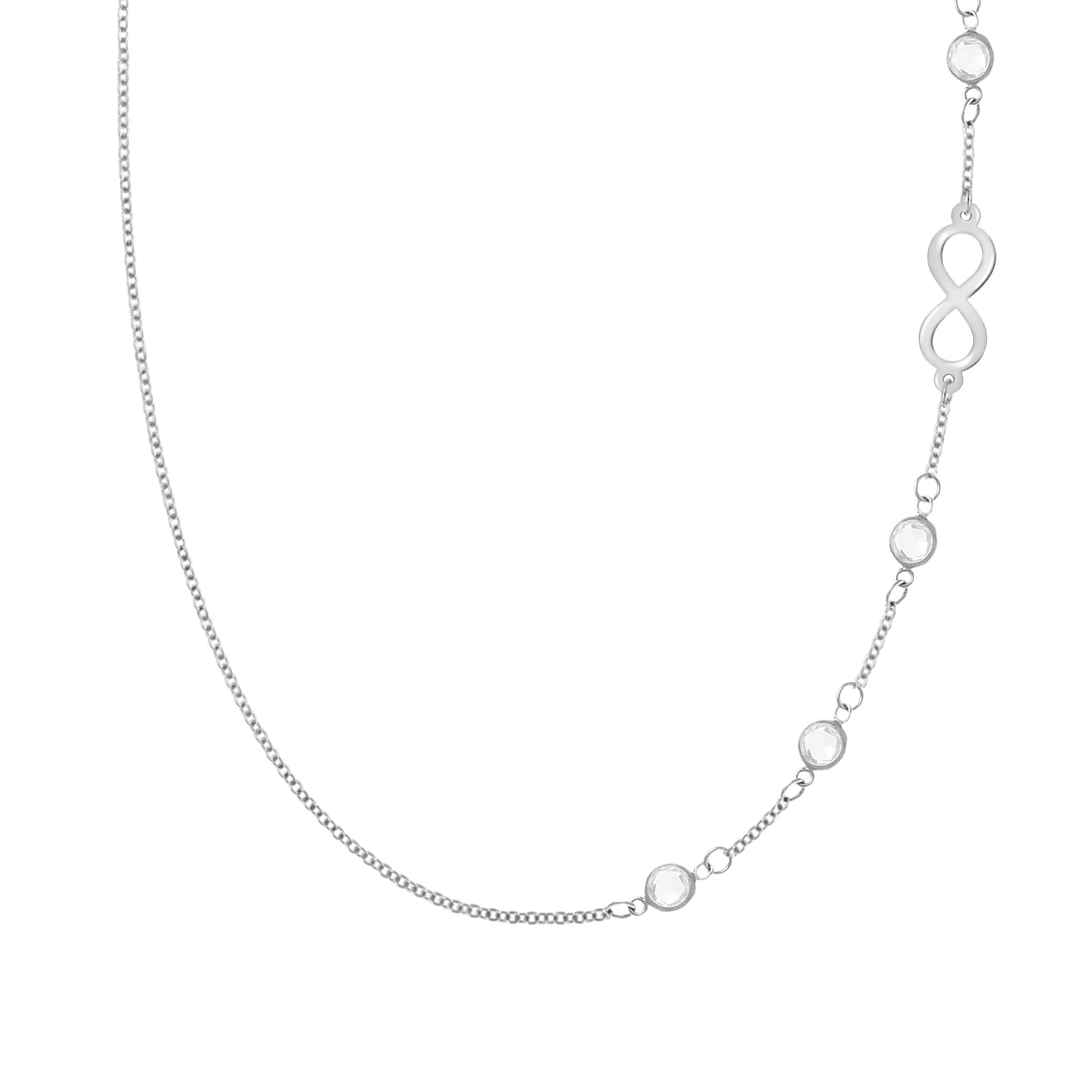 Infinity & Petite 4 Birthstone Necklace in 14k Gold - Image 5