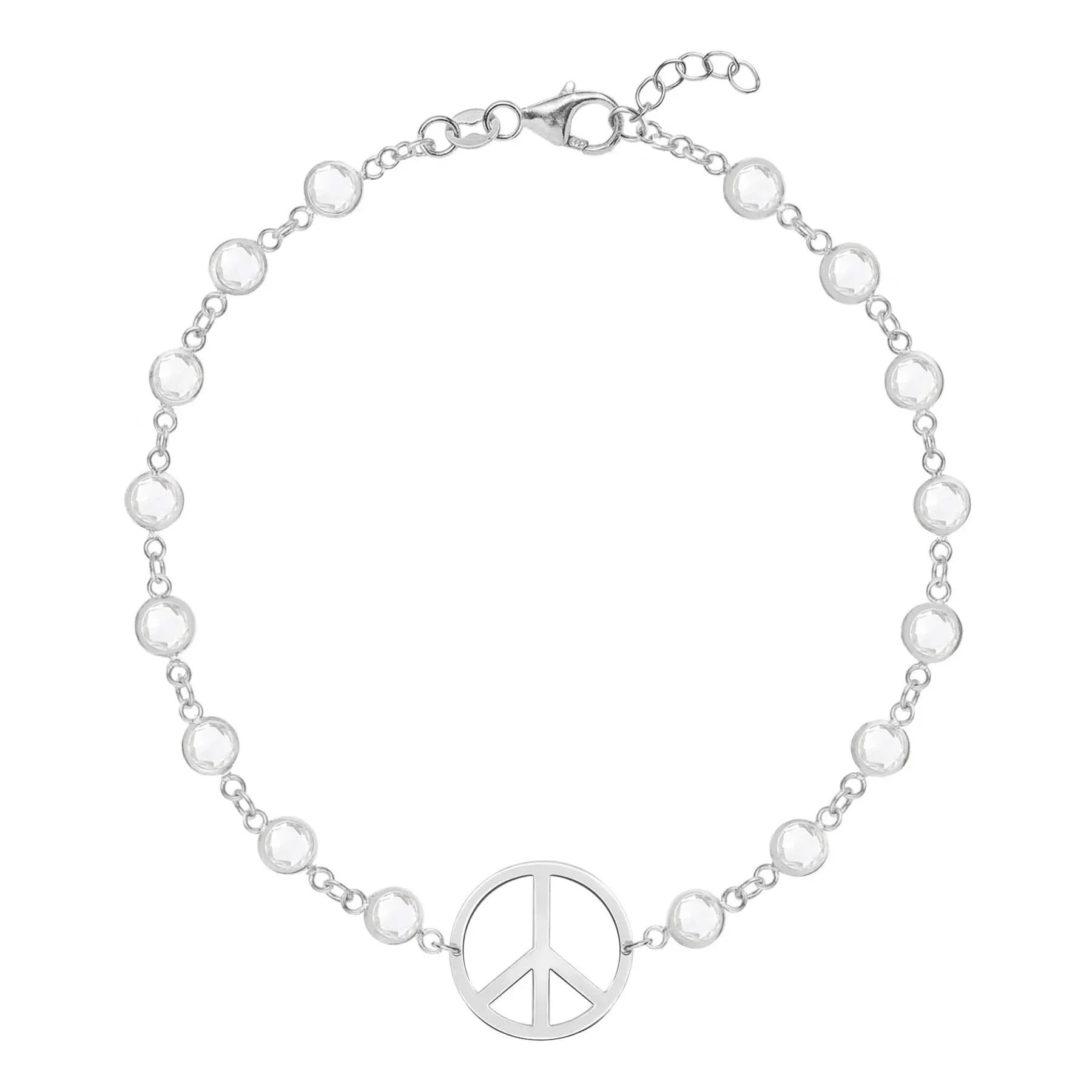 Large Peace Sign Newport Bracelet in 14k Gold - Image 5