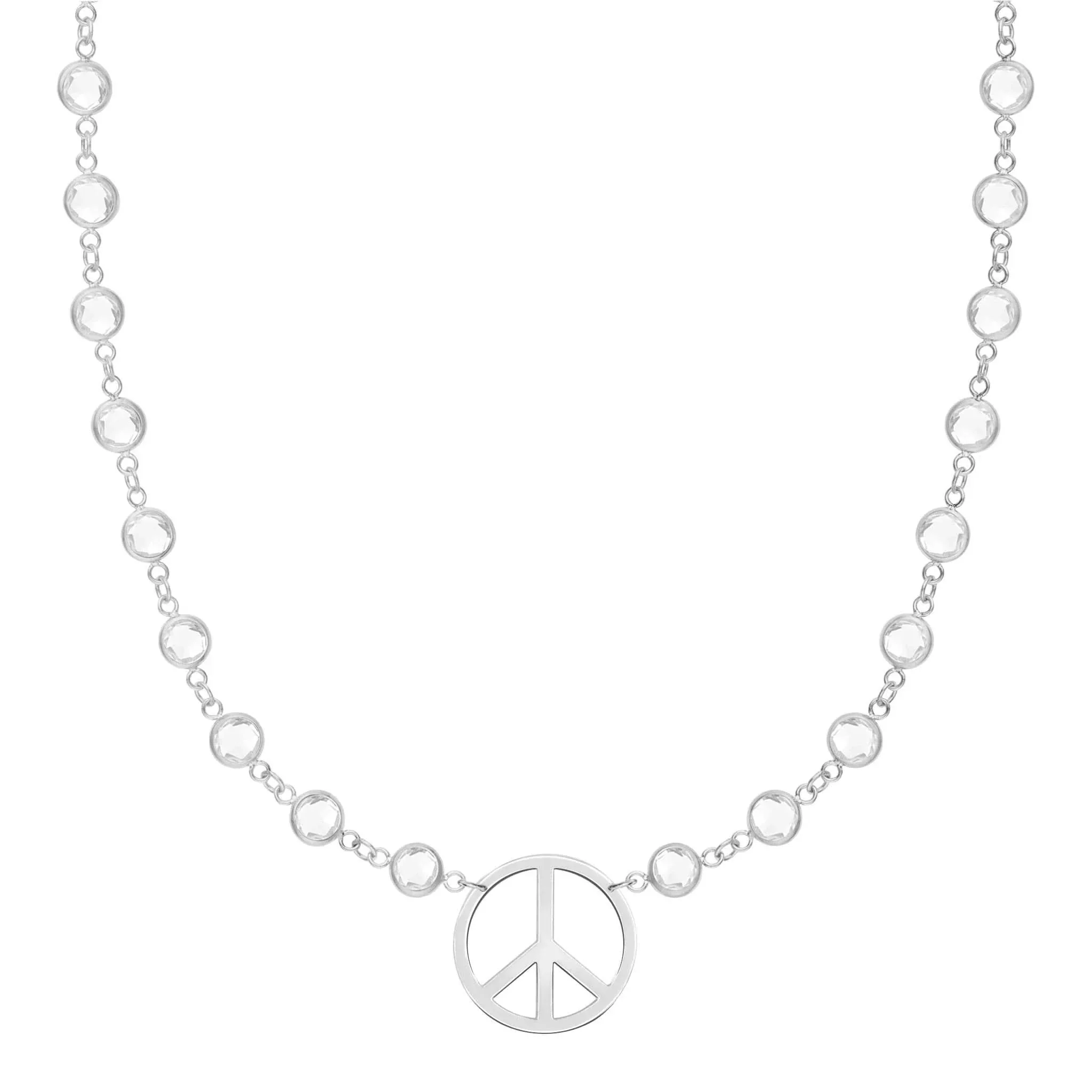 Large Peace Sign Newport Necklace in 14k Gold - Image 5