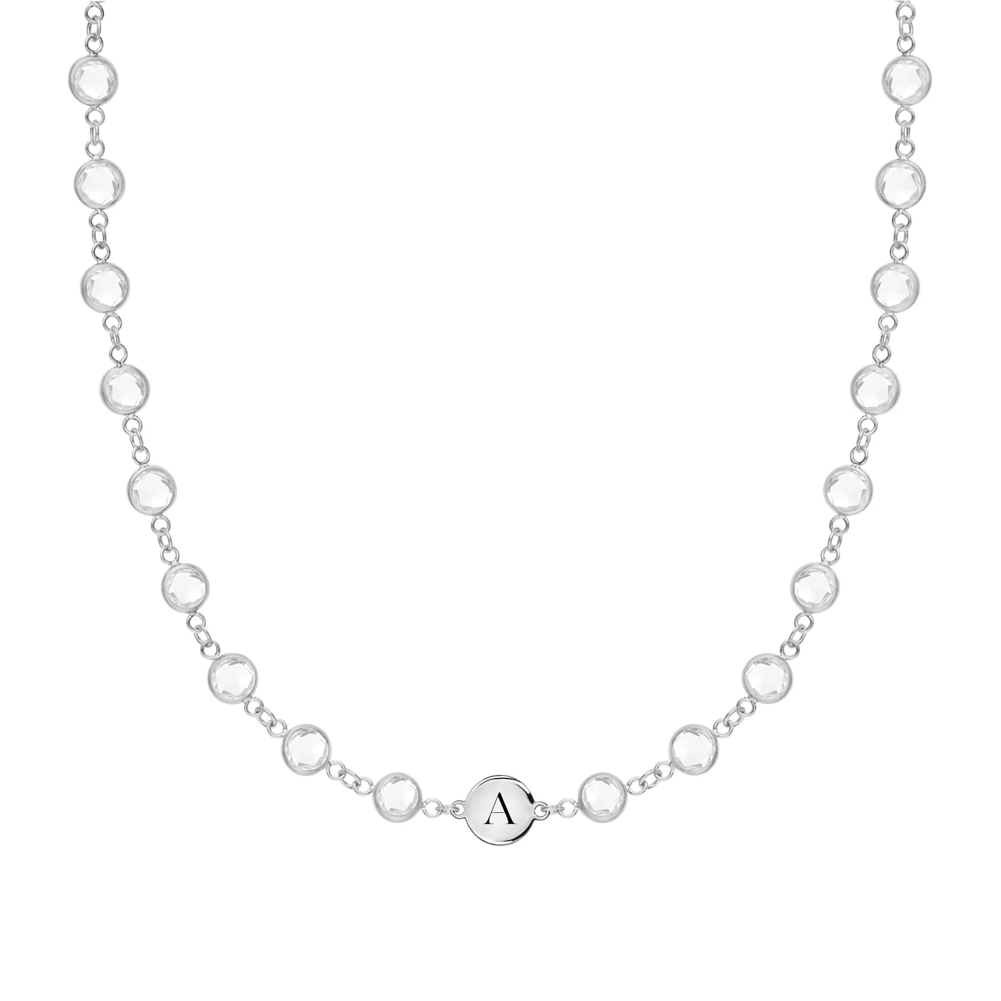 Newport 1 Letter Birthstone Necklace in 14k Gold - Image 7