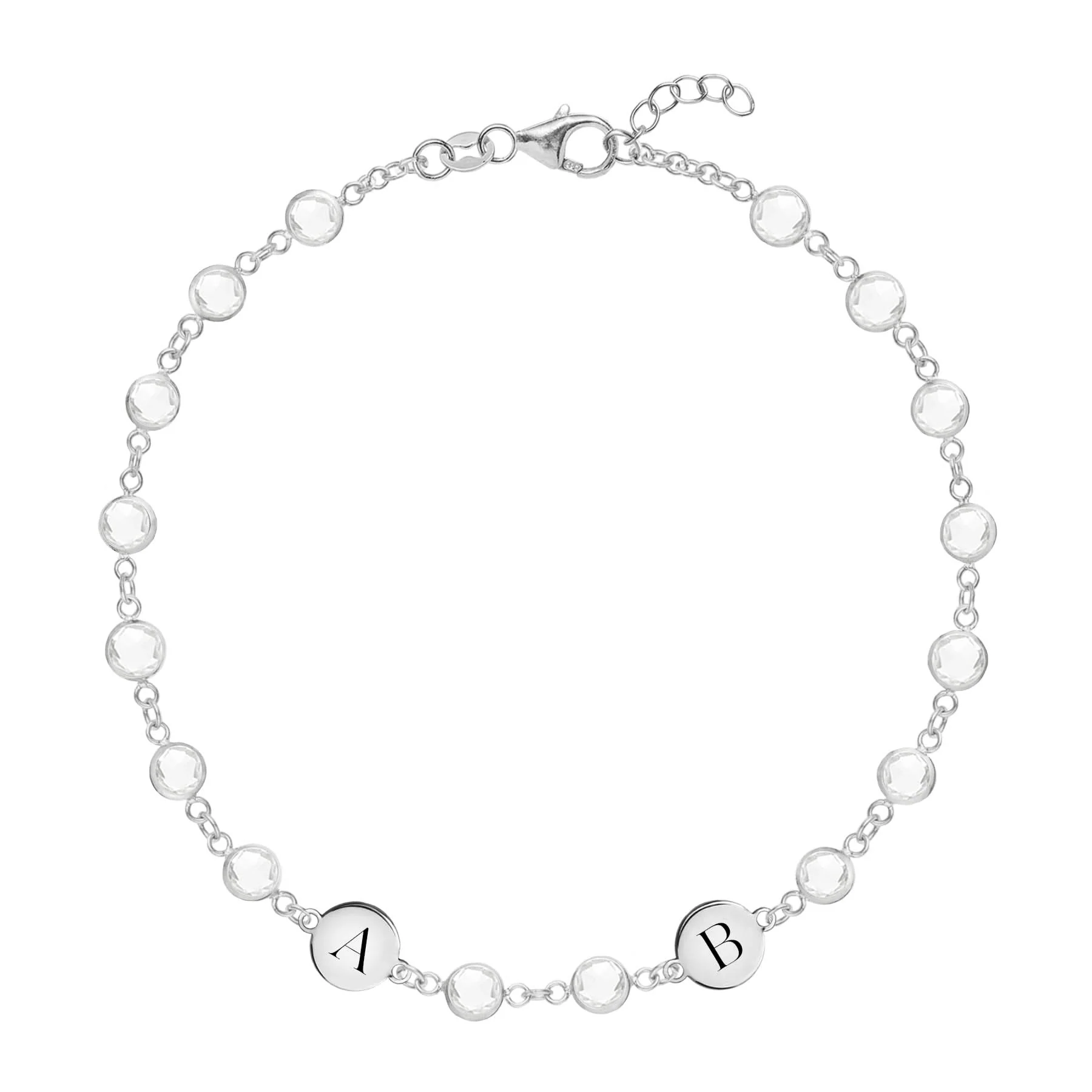 Newport 2 Letter Birthstone Bracelet in 14k Gold - Image 5