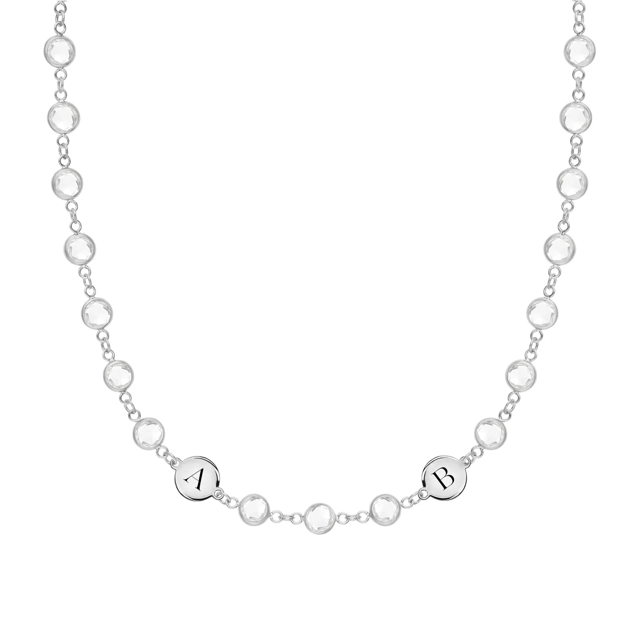 Newport 2 Letter Birthstone Necklace in 14k Gold - Image 7