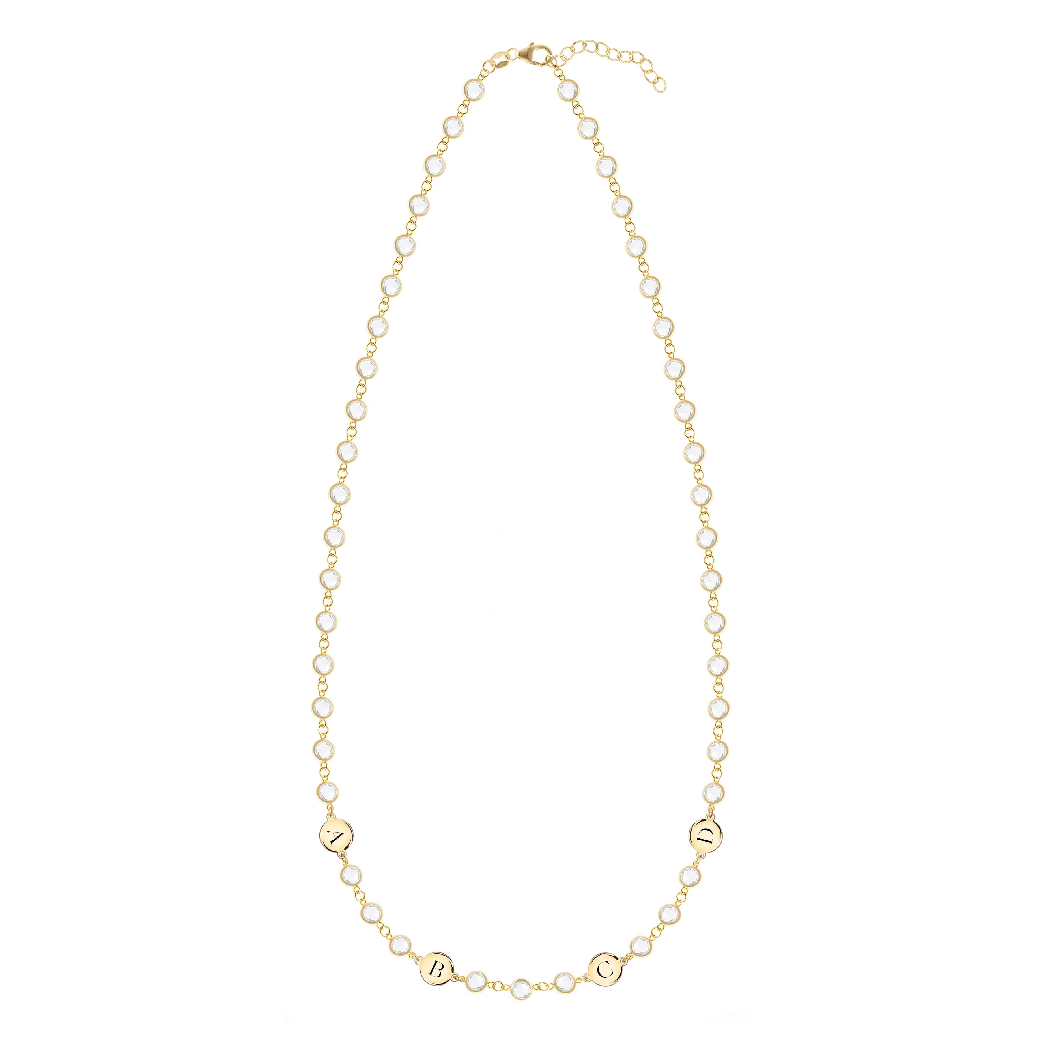 Newport 4 Letter Birthstone Necklace in 14k Gold - Image 3
