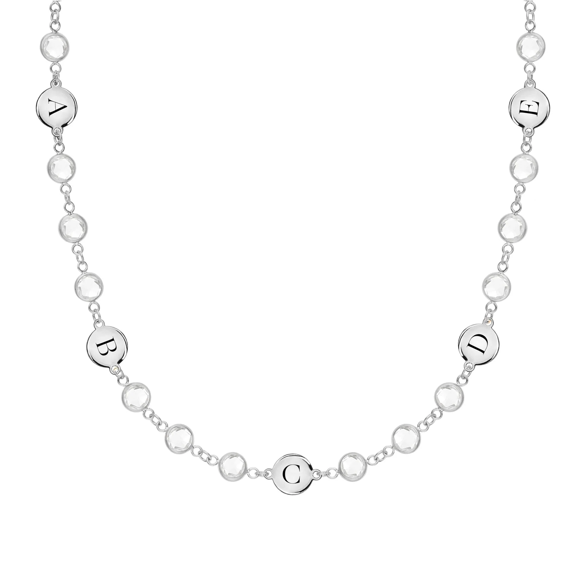 Newport 5 Letter Birthstone Necklace in 14k Gold - Image 7