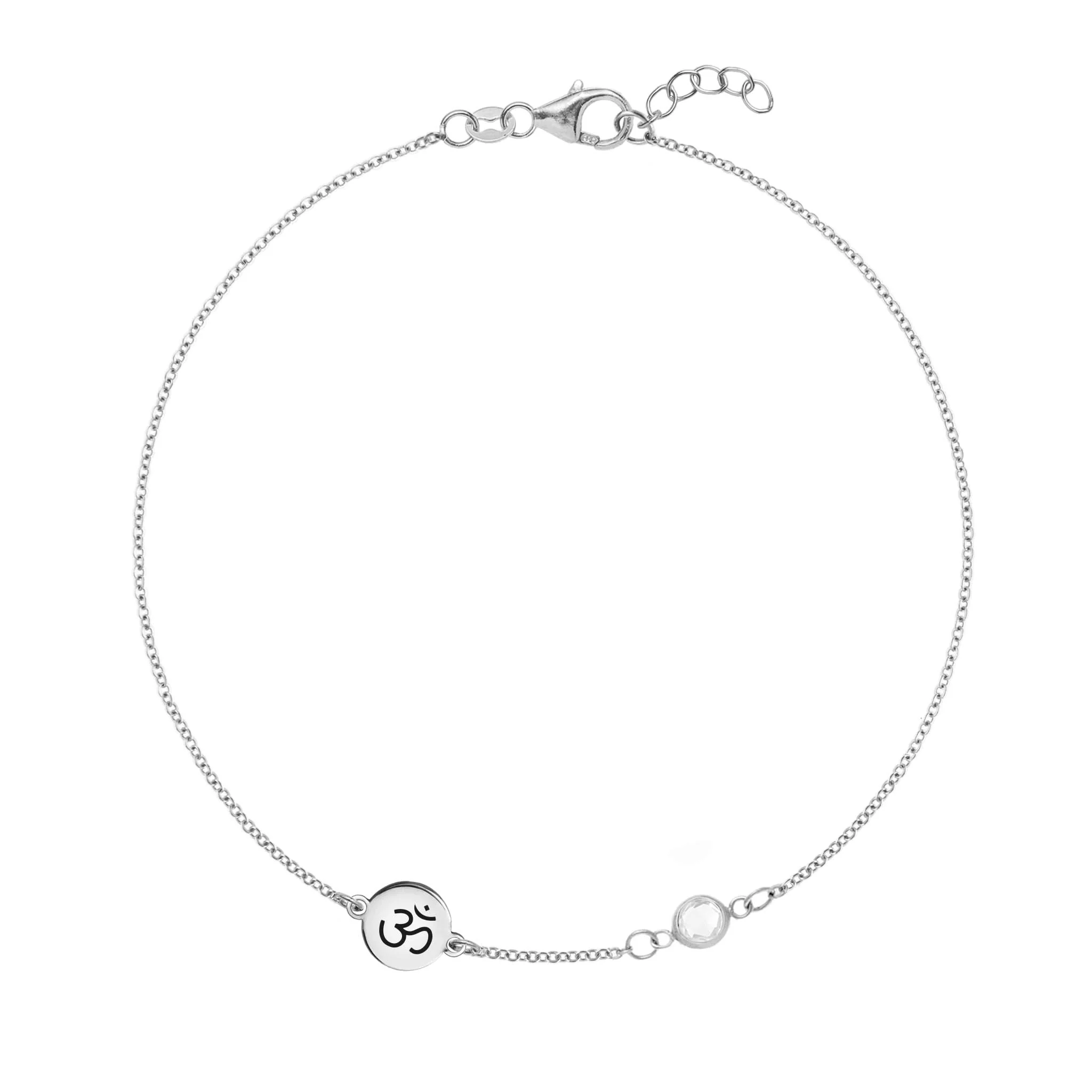 Ohm Disc & Petite 1 Birthstone Bracelet in 14k Gold - Image 5