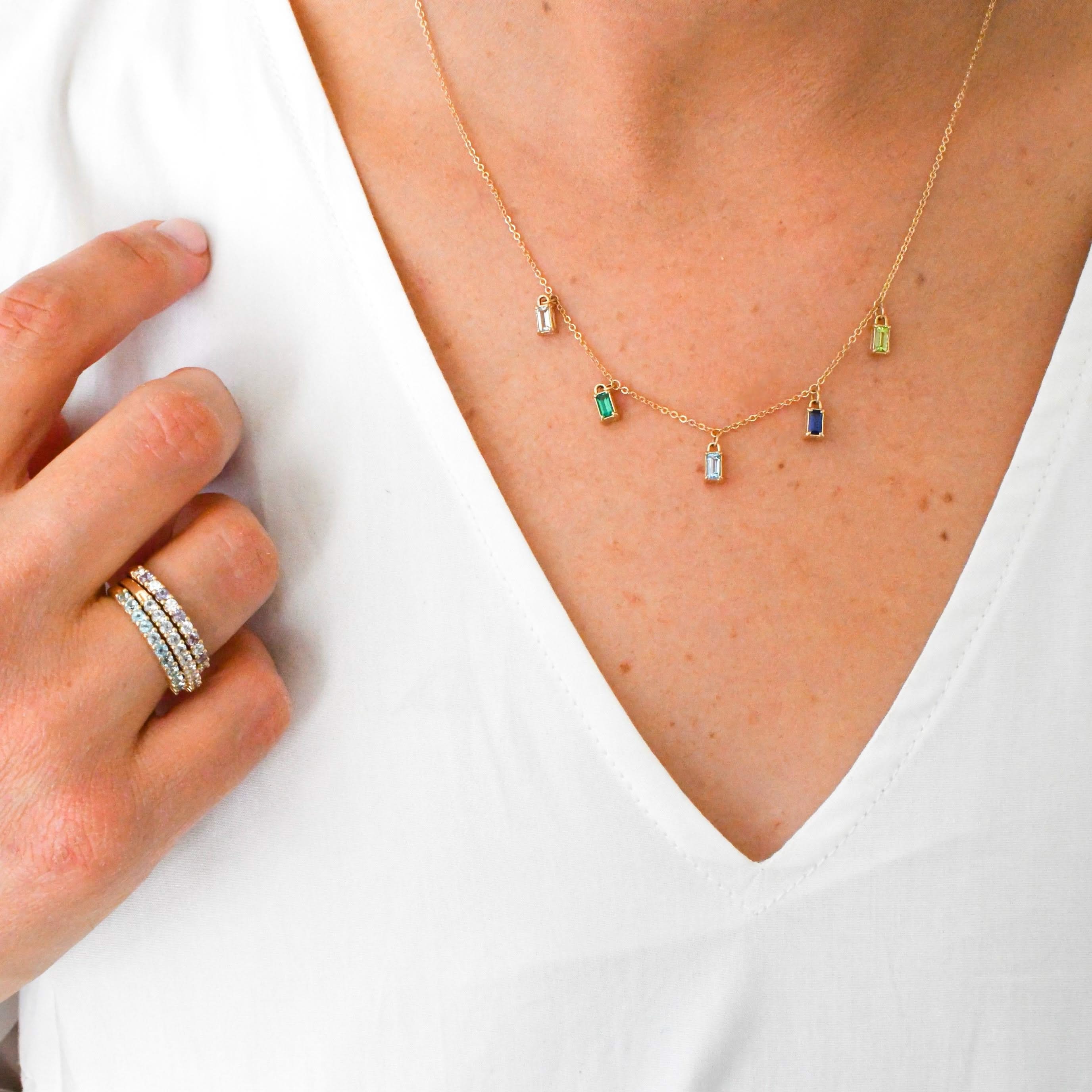 Providence 5 Birthstone Drop Necklace in 14k Gold - Image 2