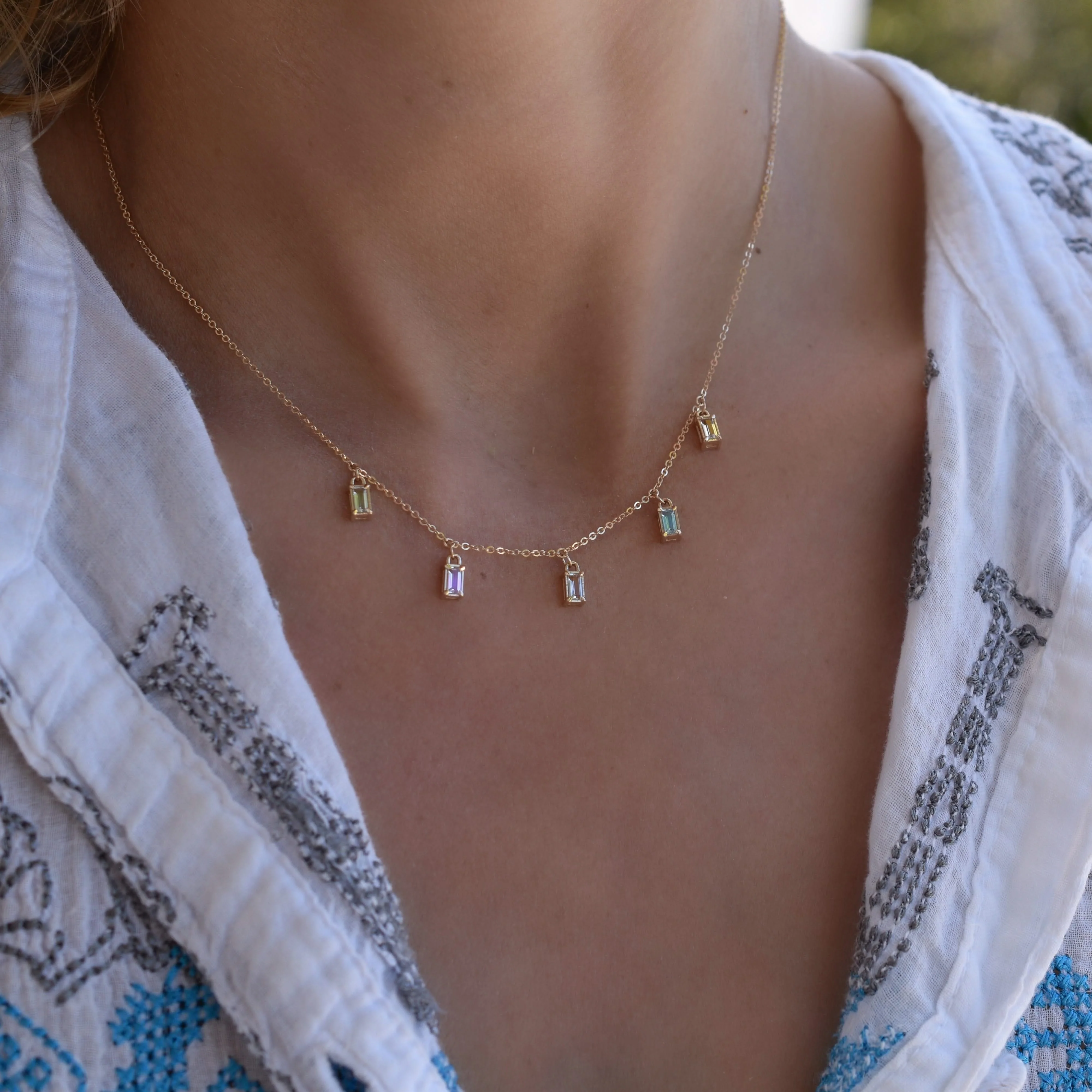 Providence 5 Birthstone Drop Necklace in 14k Gold - Image 3