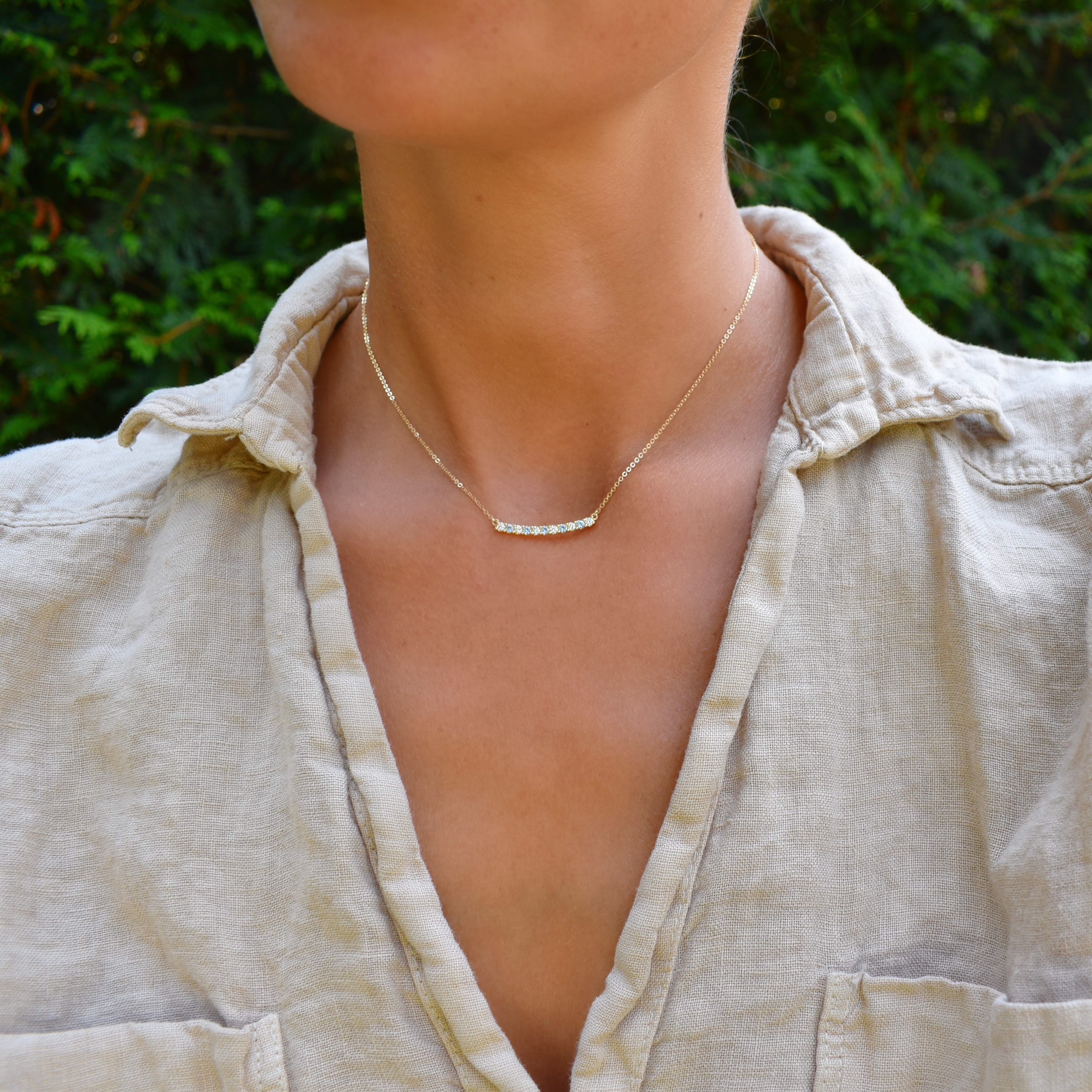 Rosecliff Bar Necklace in 14k Gold - Image 12