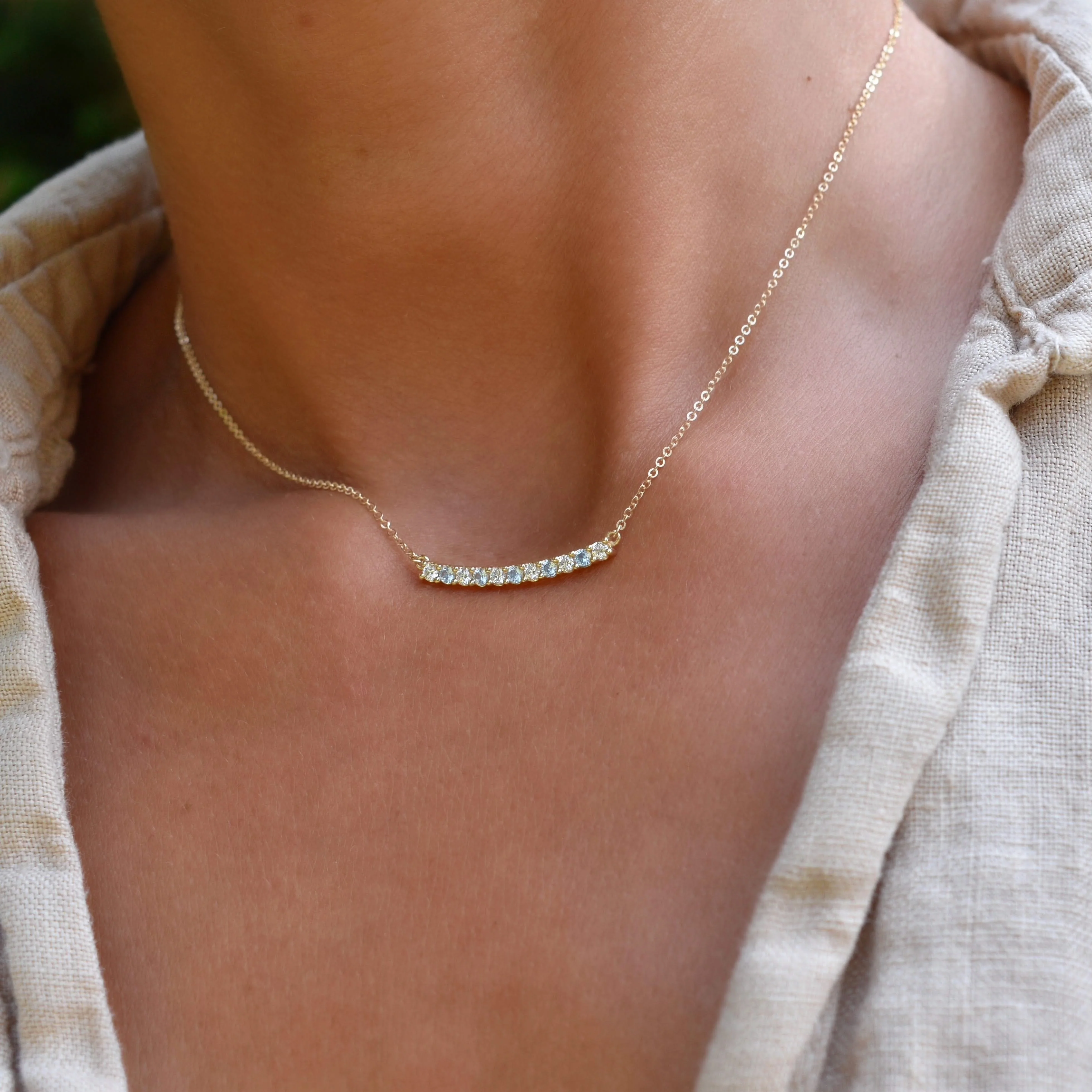 Rosecliff Bar Necklace in 14k Gold - Image 13