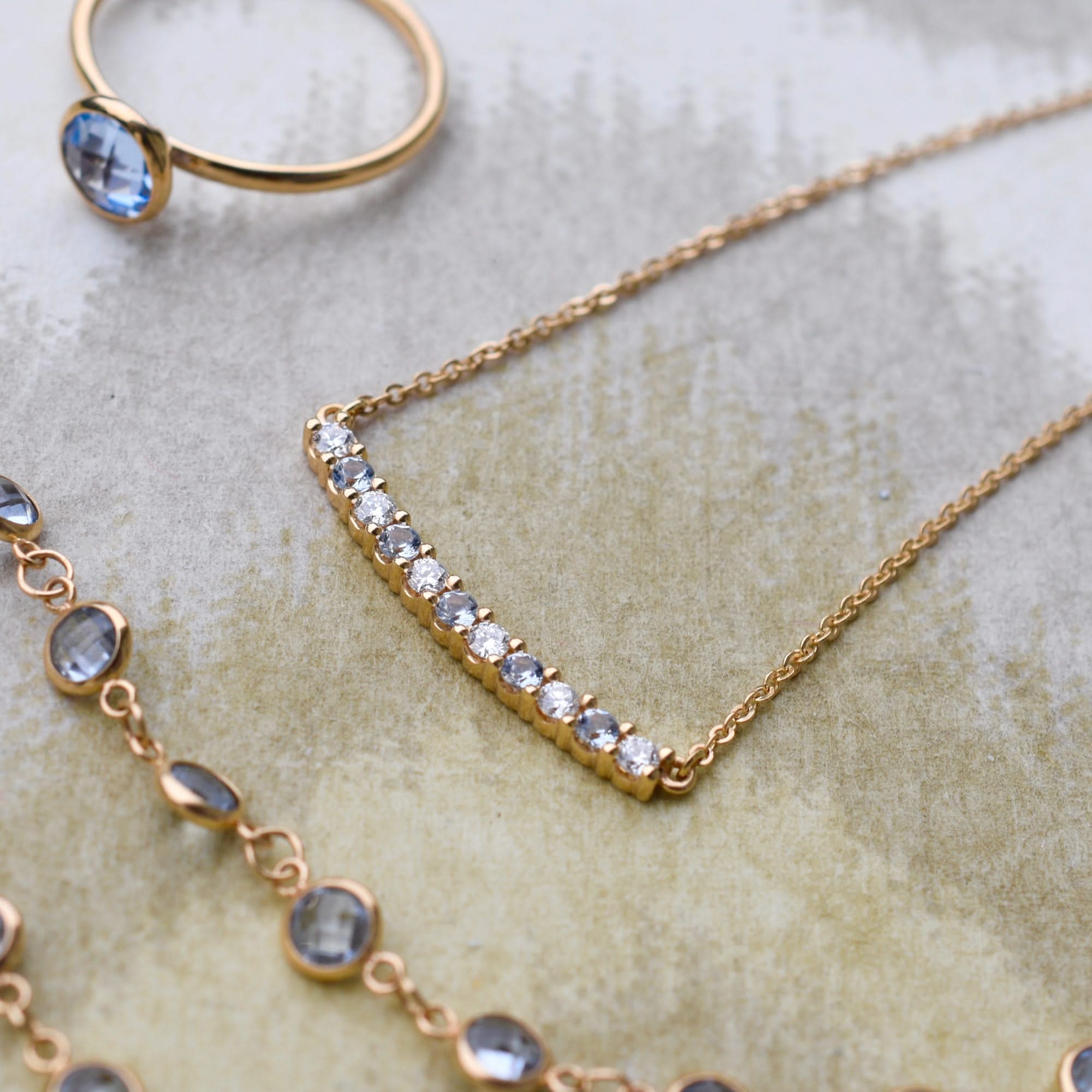 Rosecliff Bar Necklace in 14k Gold - Image 14