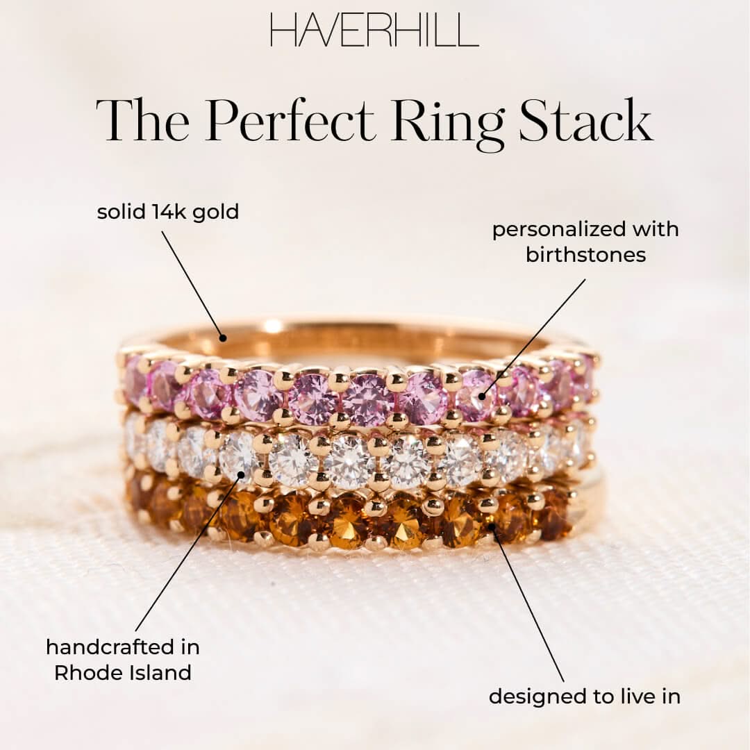 Rosecliff Citrine Stackable Ring in 14k Gold (November) - Image 10