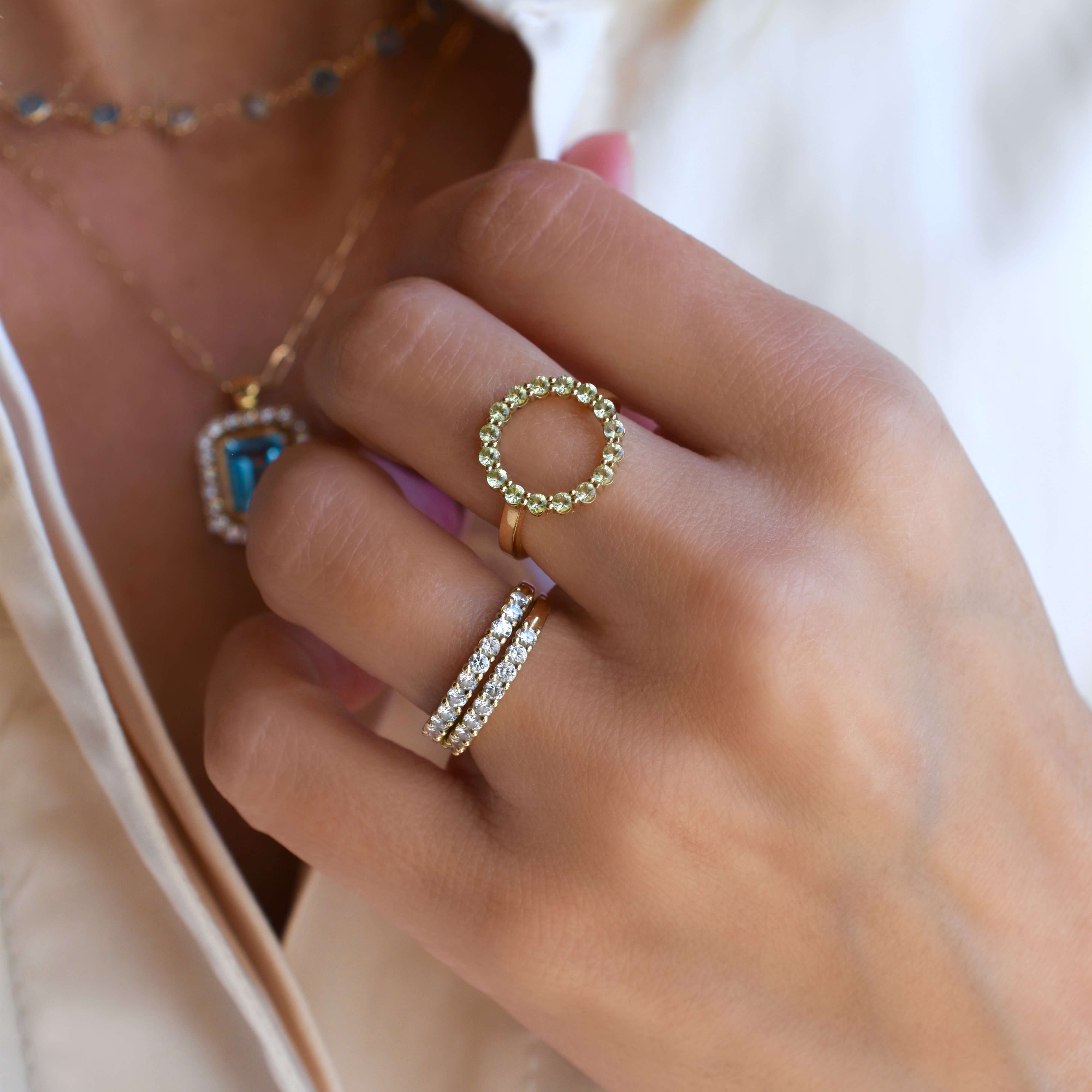 Rosecliff Circle Birthstone Ring in 14k Gold - Image 10