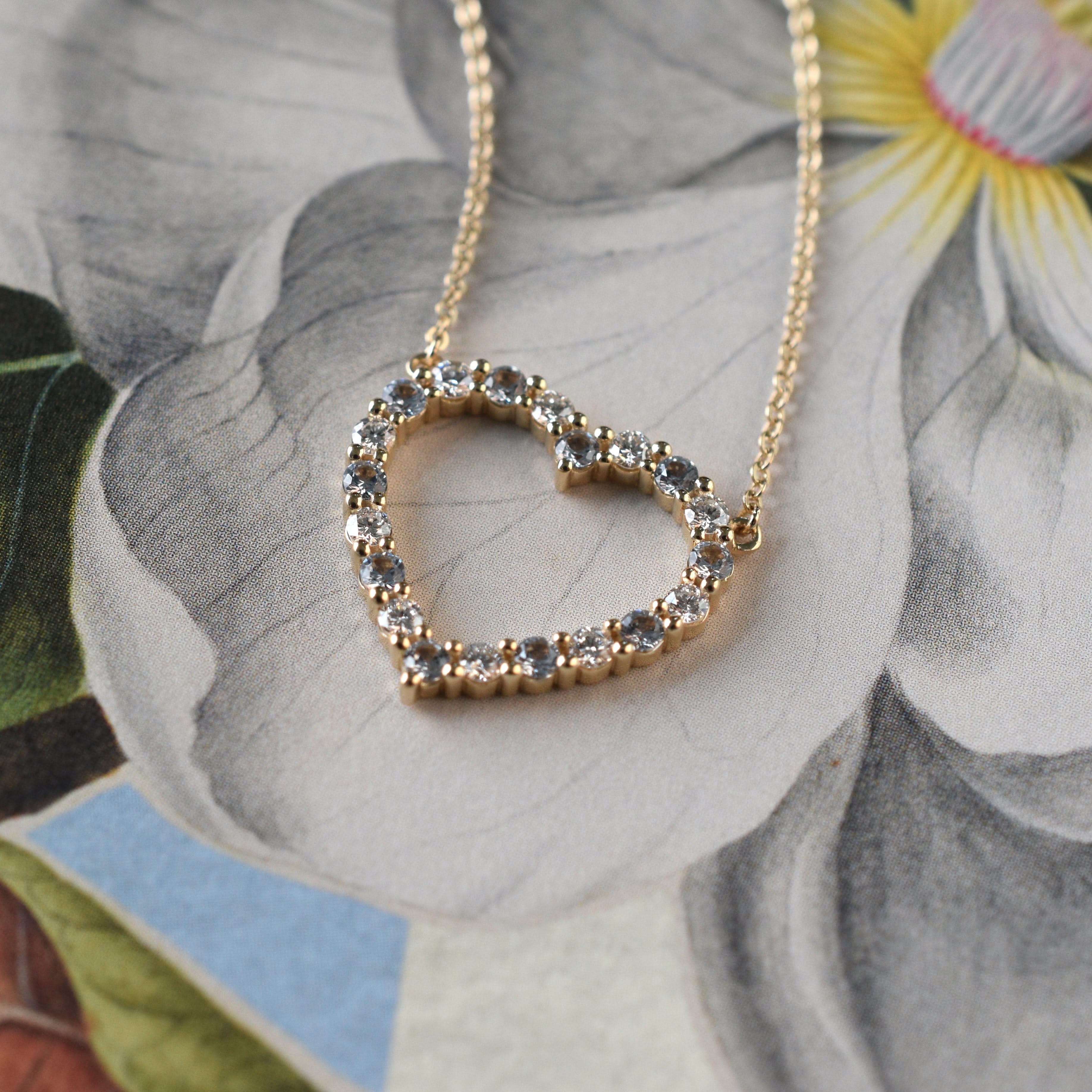 Rosecliff Heart Birthstone Necklace in 14k Gold - Image 11