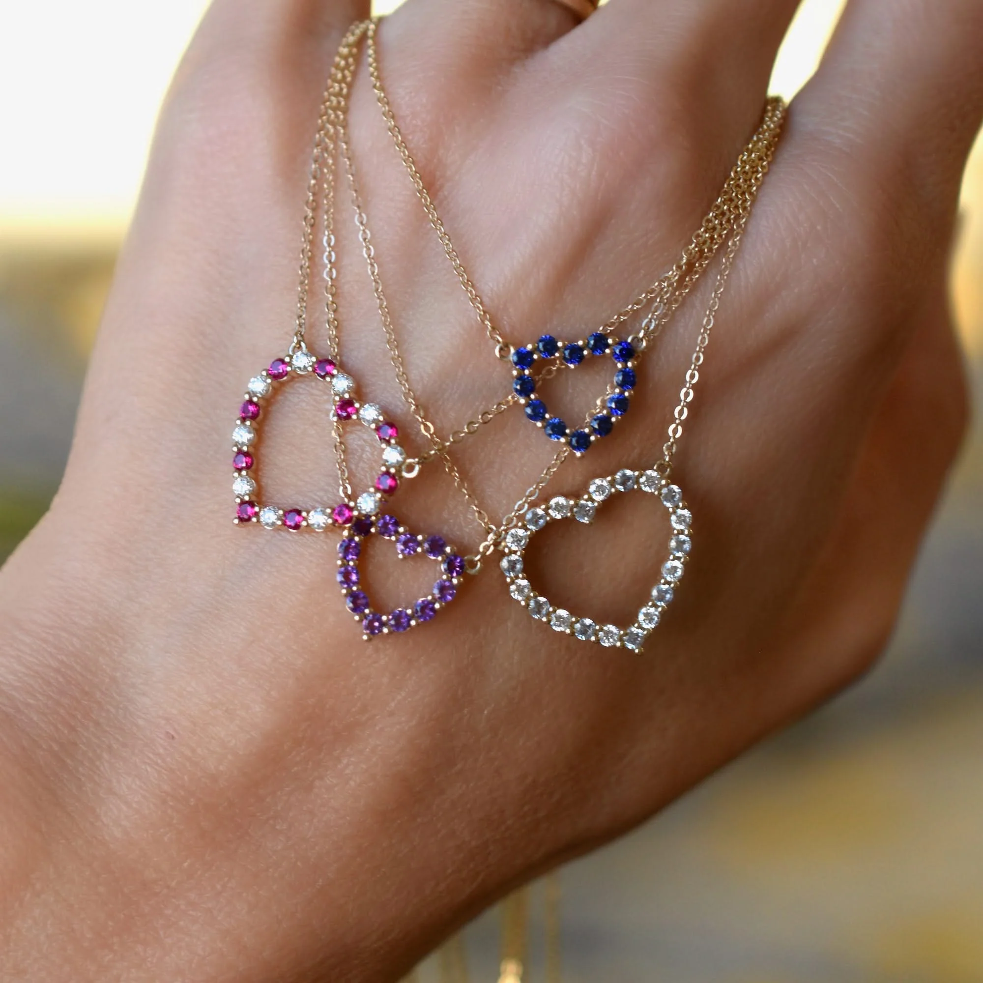 Rosecliff Small Heart Birthstone Necklace in 14k Gold - Image 14