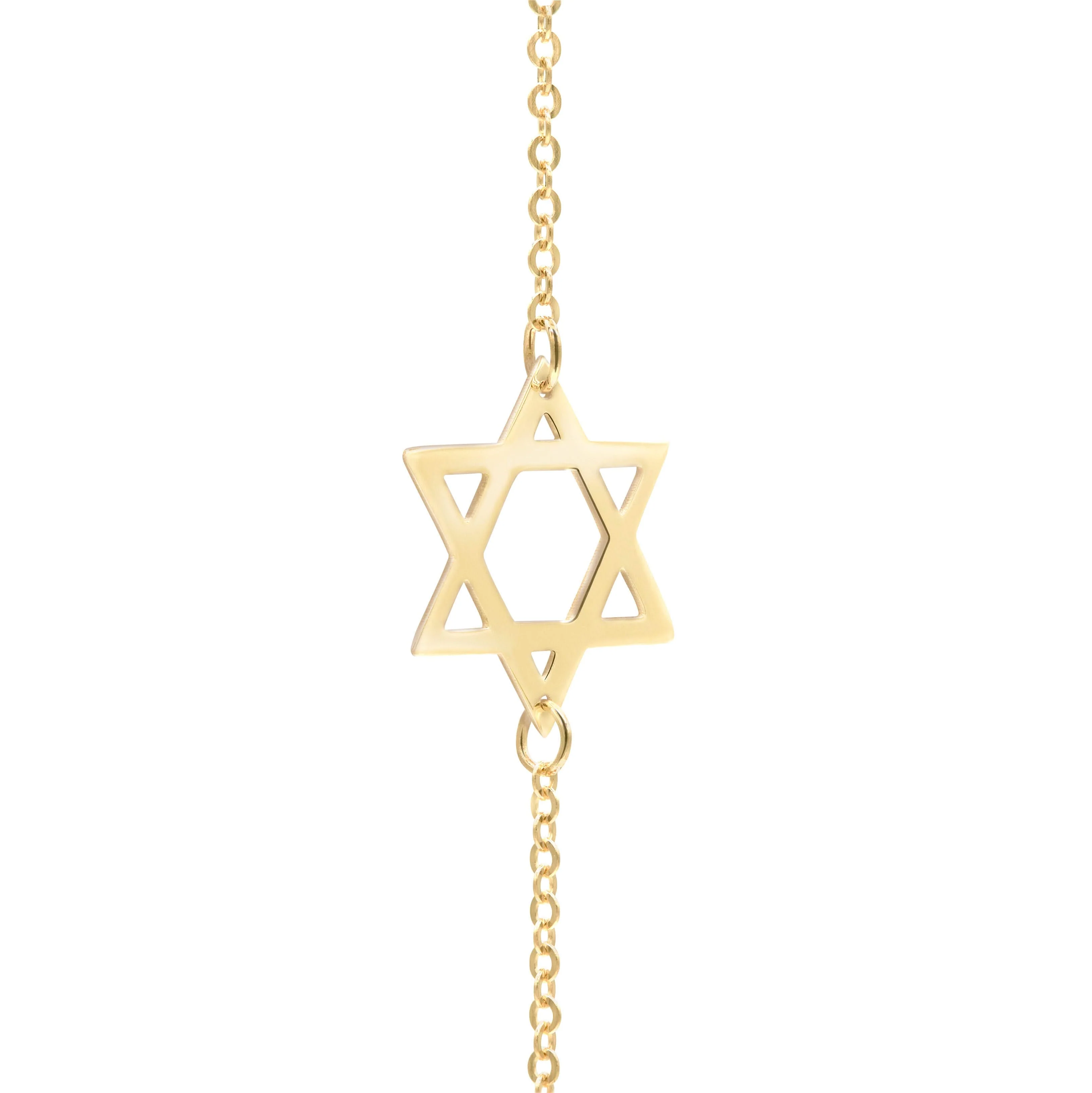 Star of David & Petite 4 Birthstone Necklace in 14k Gold - Image 4
