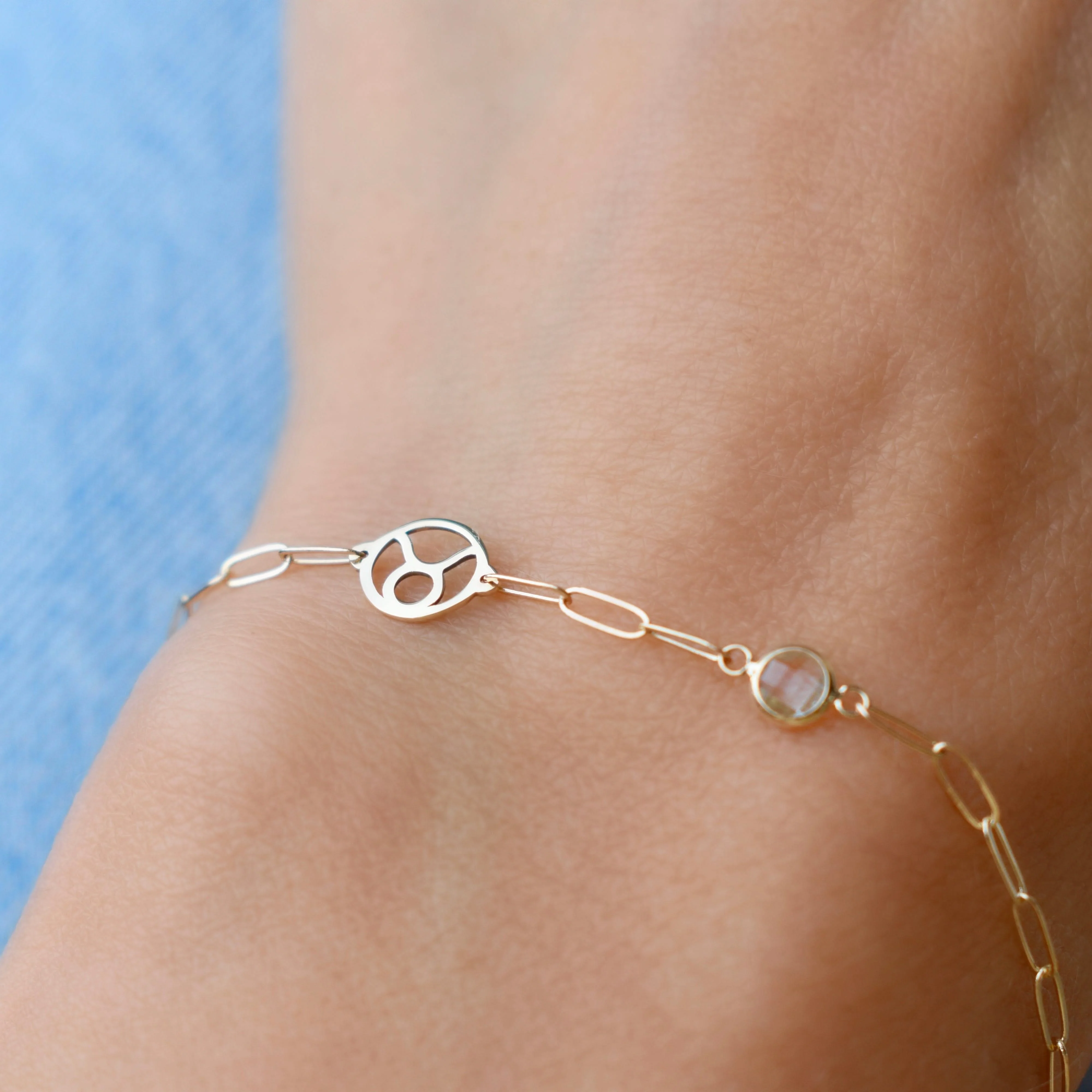 Taurus & Birthstone Bracelet on Adelaide Mini in 14k Gold - Image 3