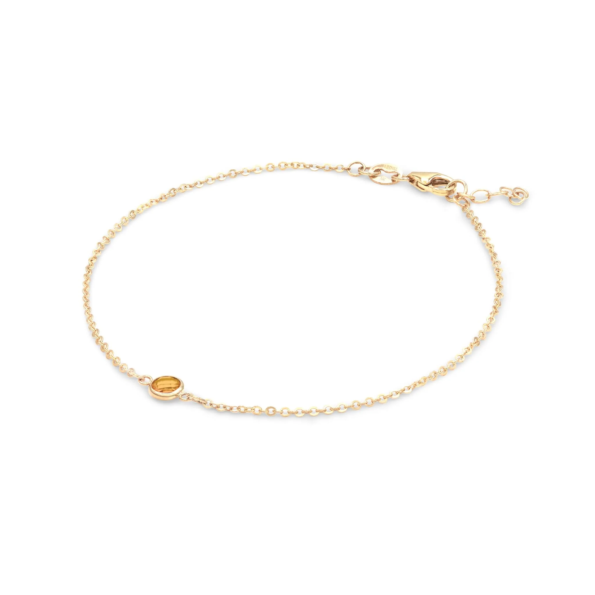 Petite 1 Citrine Bracelet in 14k Gold (November) - Image 4