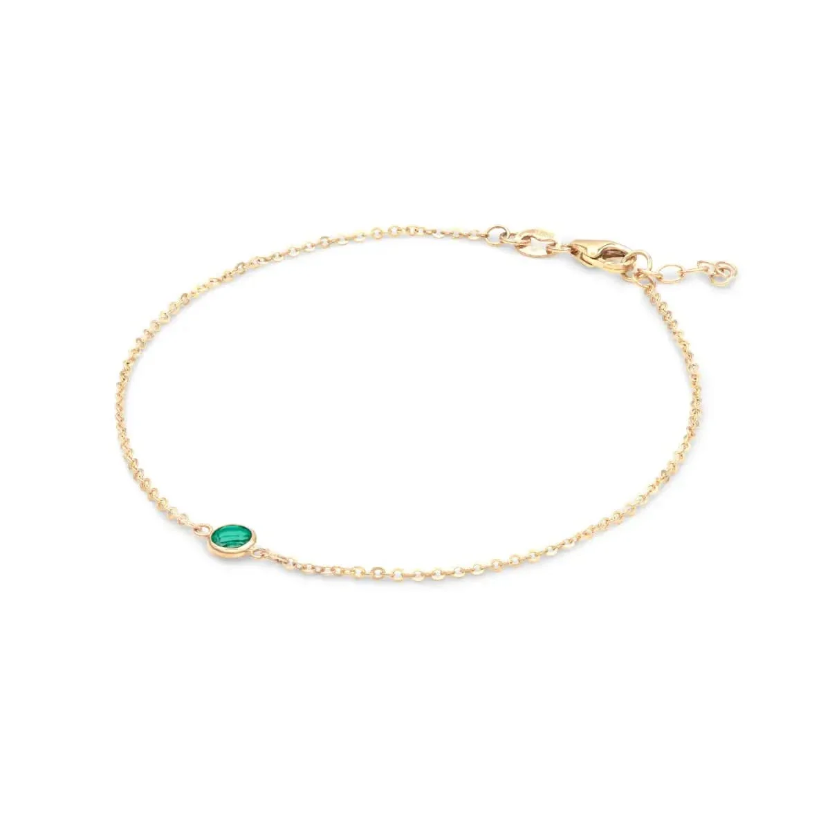 Petite 1 Emerald Bracelet in 14k Gold (May) - Image 4
