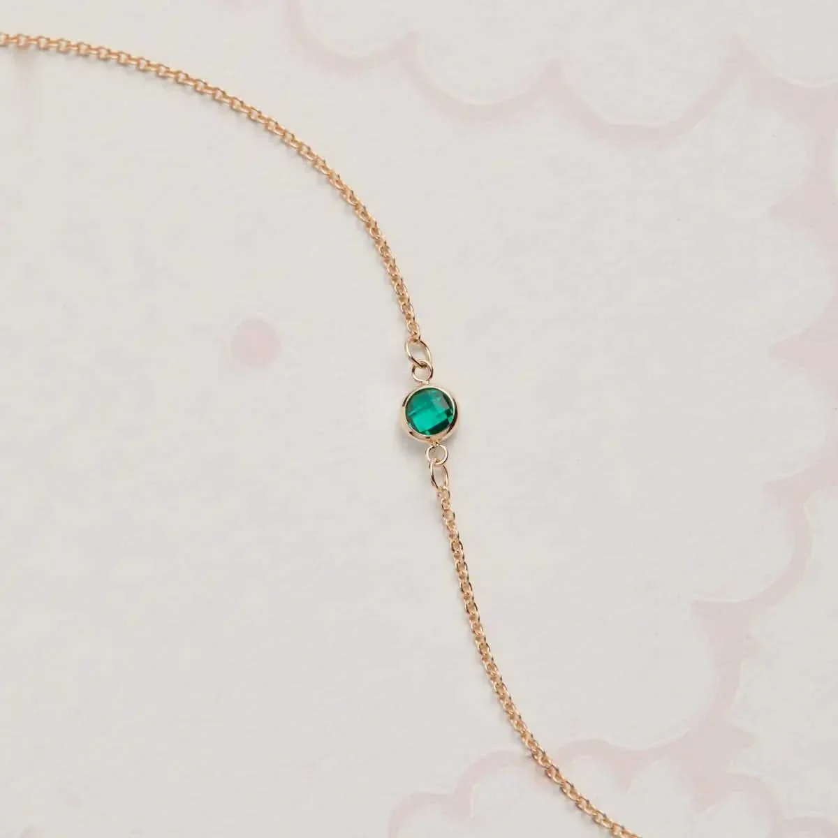 Petite 1 Emerald Bracelet in 14k Gold (May) - Image 6