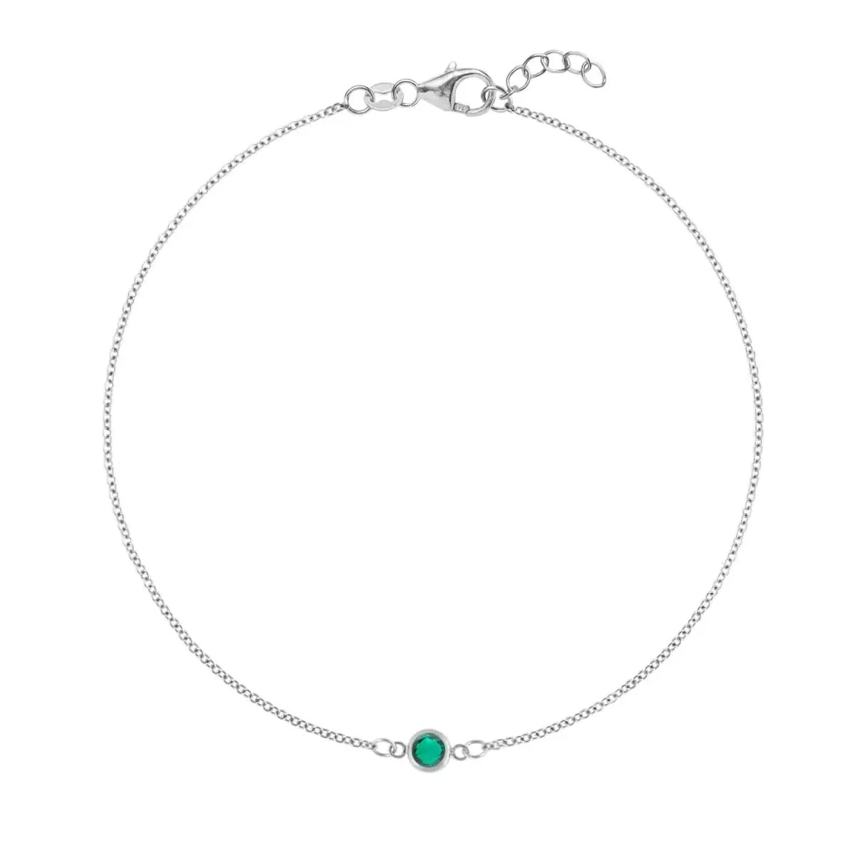 Petite 1 Emerald Bracelet in 14k Gold (May) - Image 8