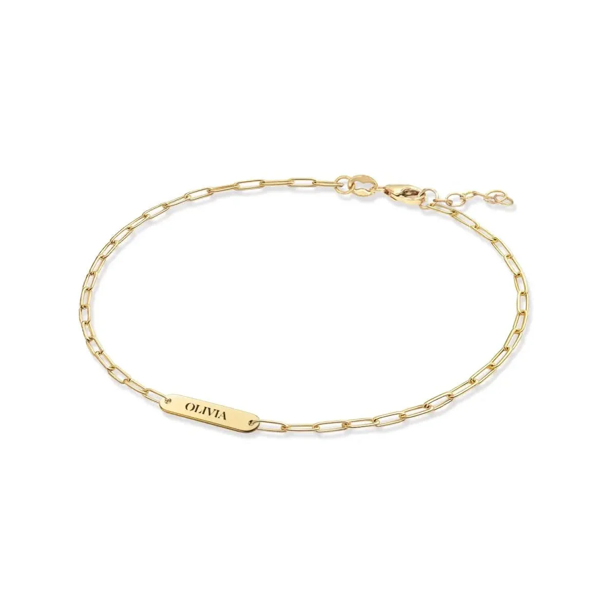 Petite 1 Nameplate Bracelet on Adelaide Mini in 14k Gold - Image 4