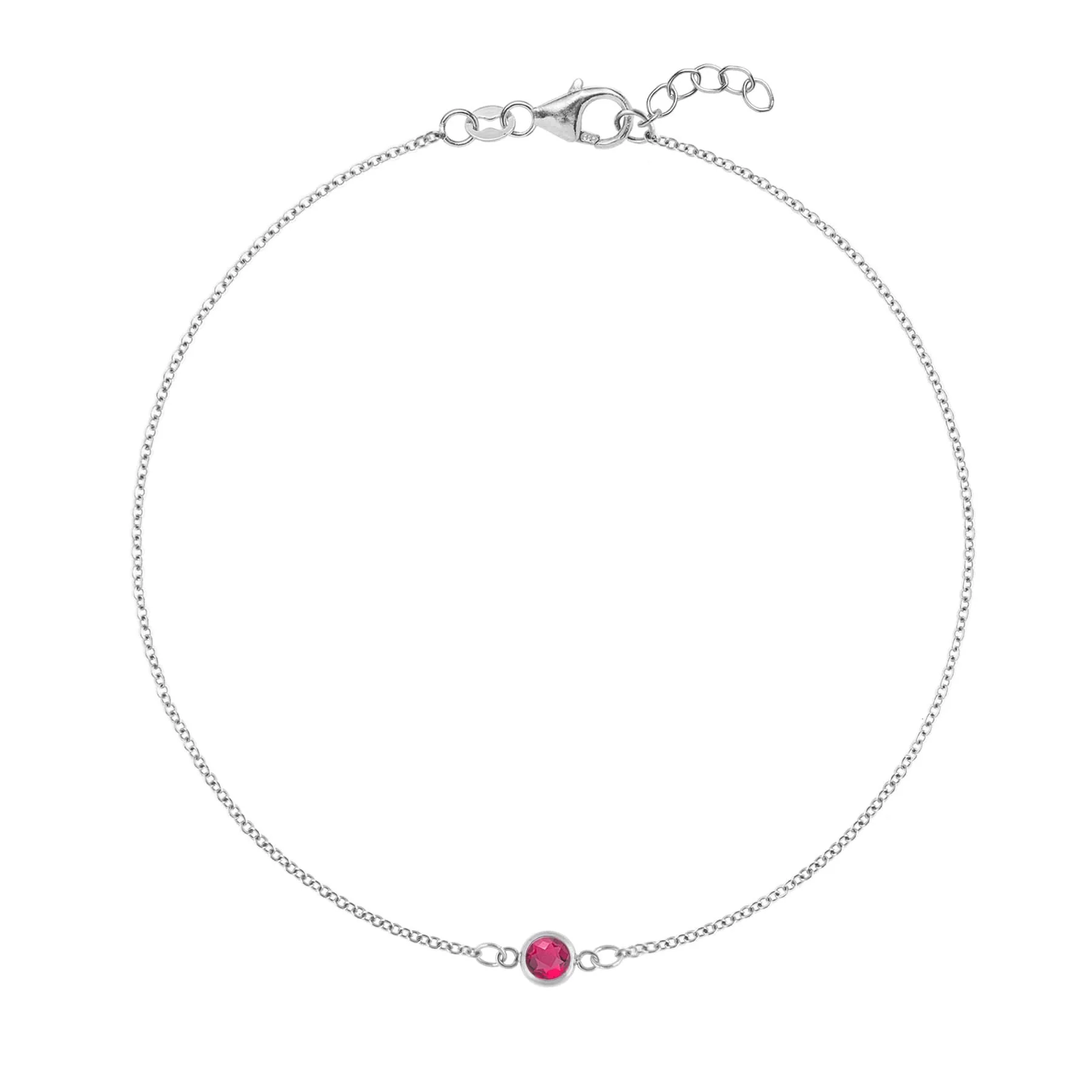 Petite 1 Ruby Bracelet in 14k Gold (July) - Image 8