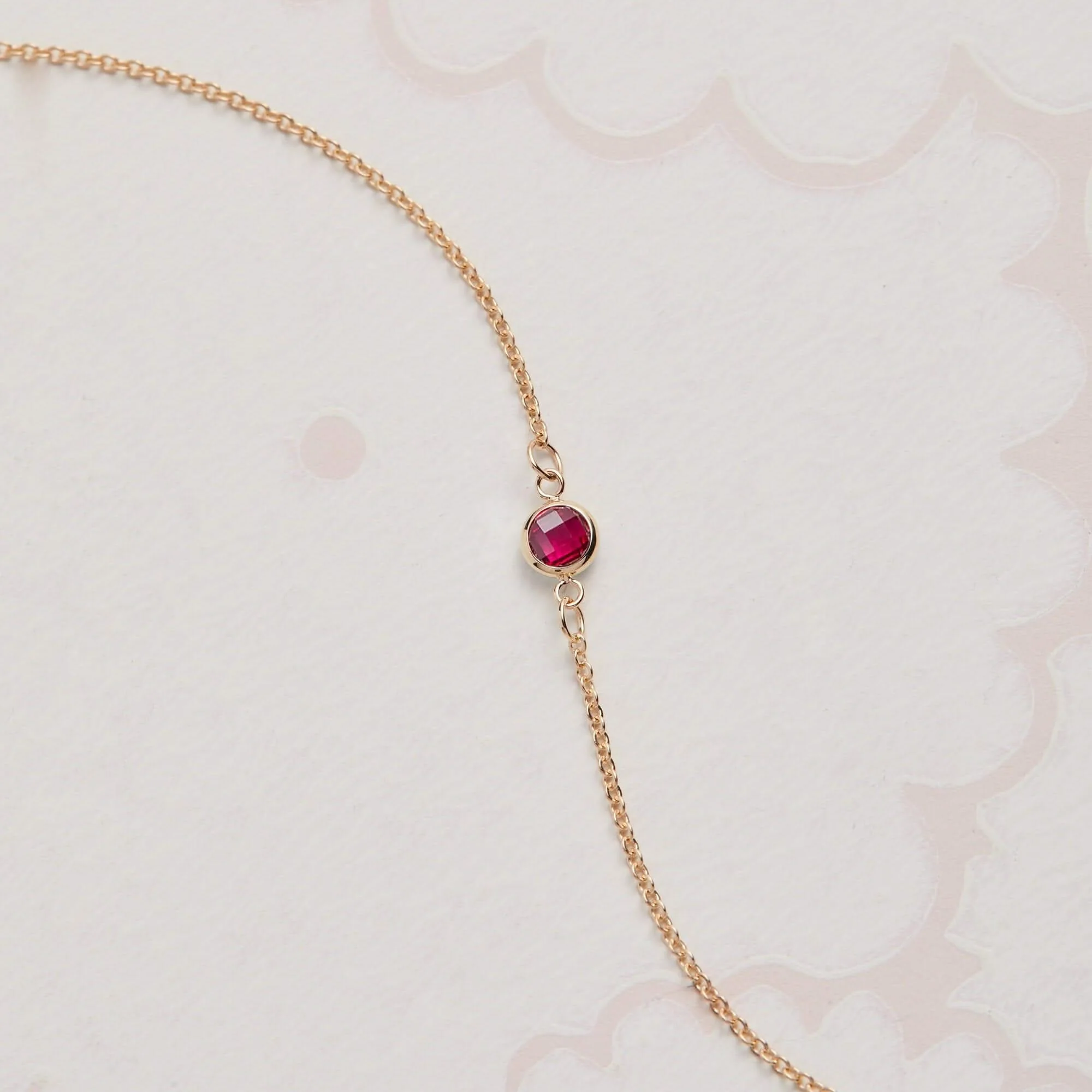 Petite 1 Ruby Bracelet in 14k Gold (July) - Image 6