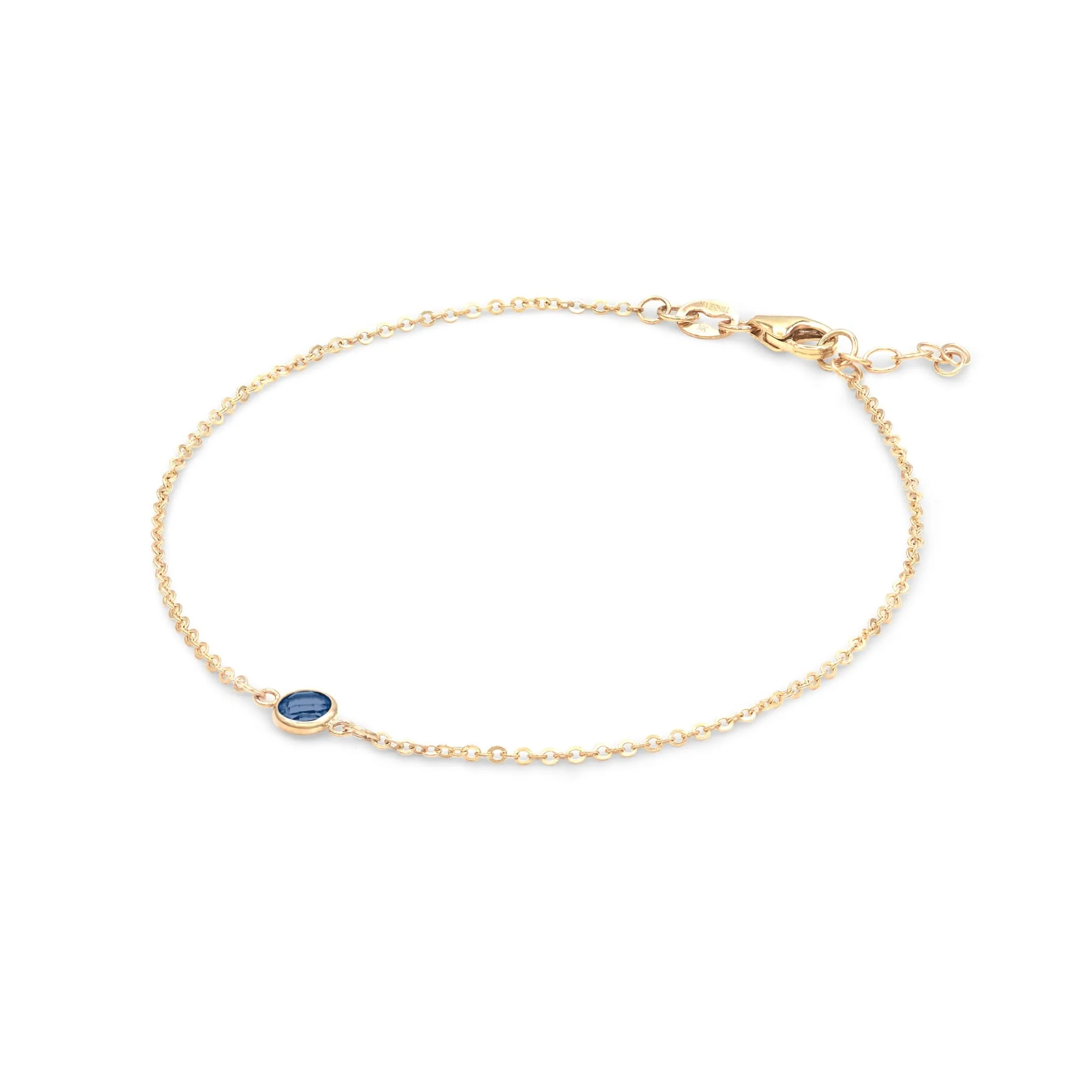 Petite 1 Sapphire Bracelet in 14k Gold (September) - Image 4