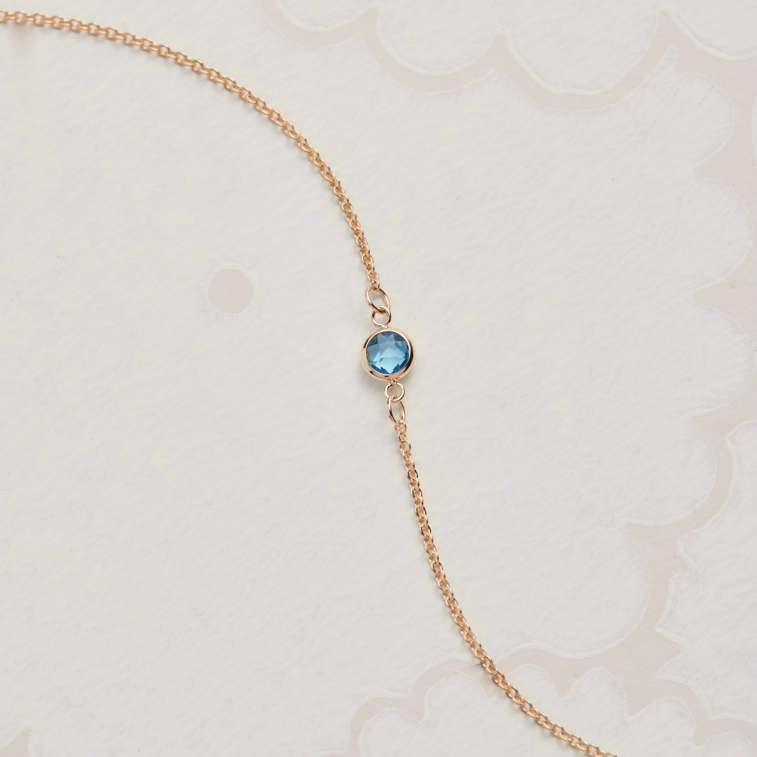 Petite 1 Nantucket Blue Topaz Bracelet in 14k Gold (December) - Image 6