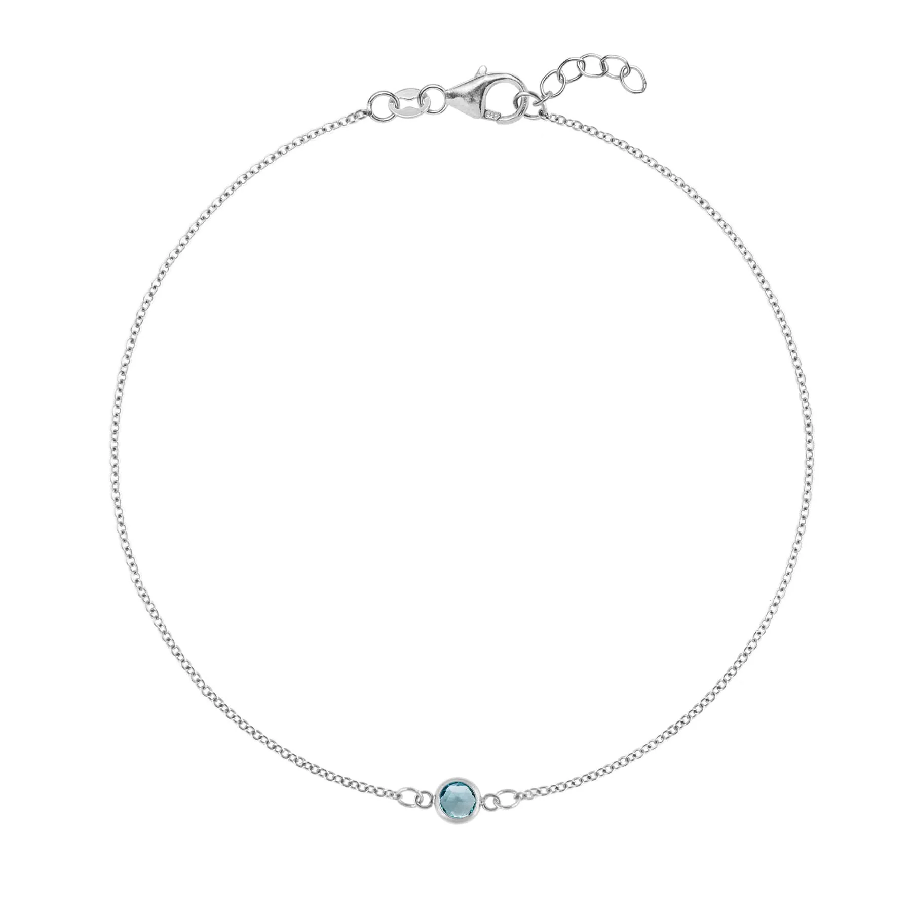 Petite 1 Nantucket Blue Topaz Bracelet in 14k Gold (December) - Image 8