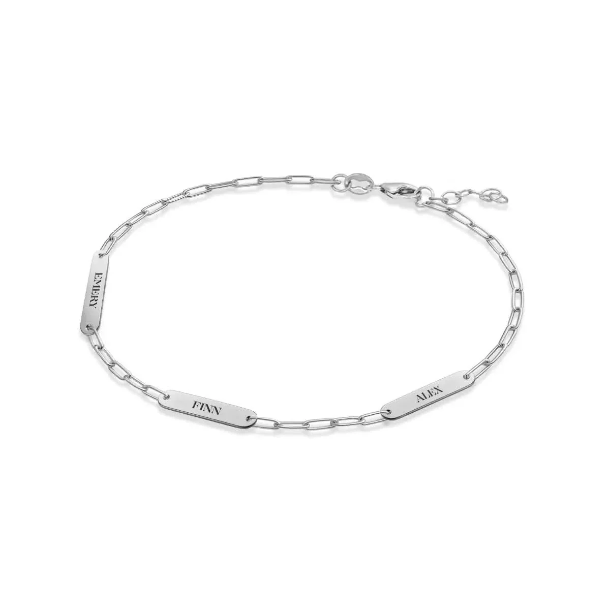 Petite 3 Nameplate Bracelet on Adelaide Mini in 14k Gold - Image 10
